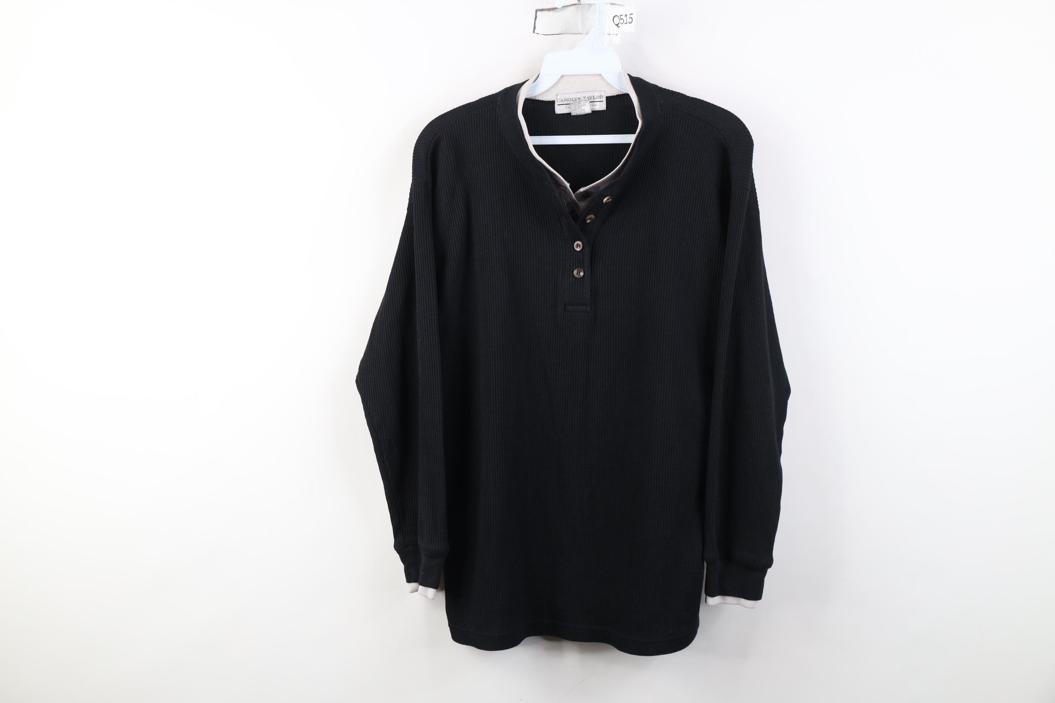 Vintage Vintage 90s Streetwear Thermal Waffle Knit Henley T-Shirt Size S / US 4 / IT 40 - 1 Thumbnail