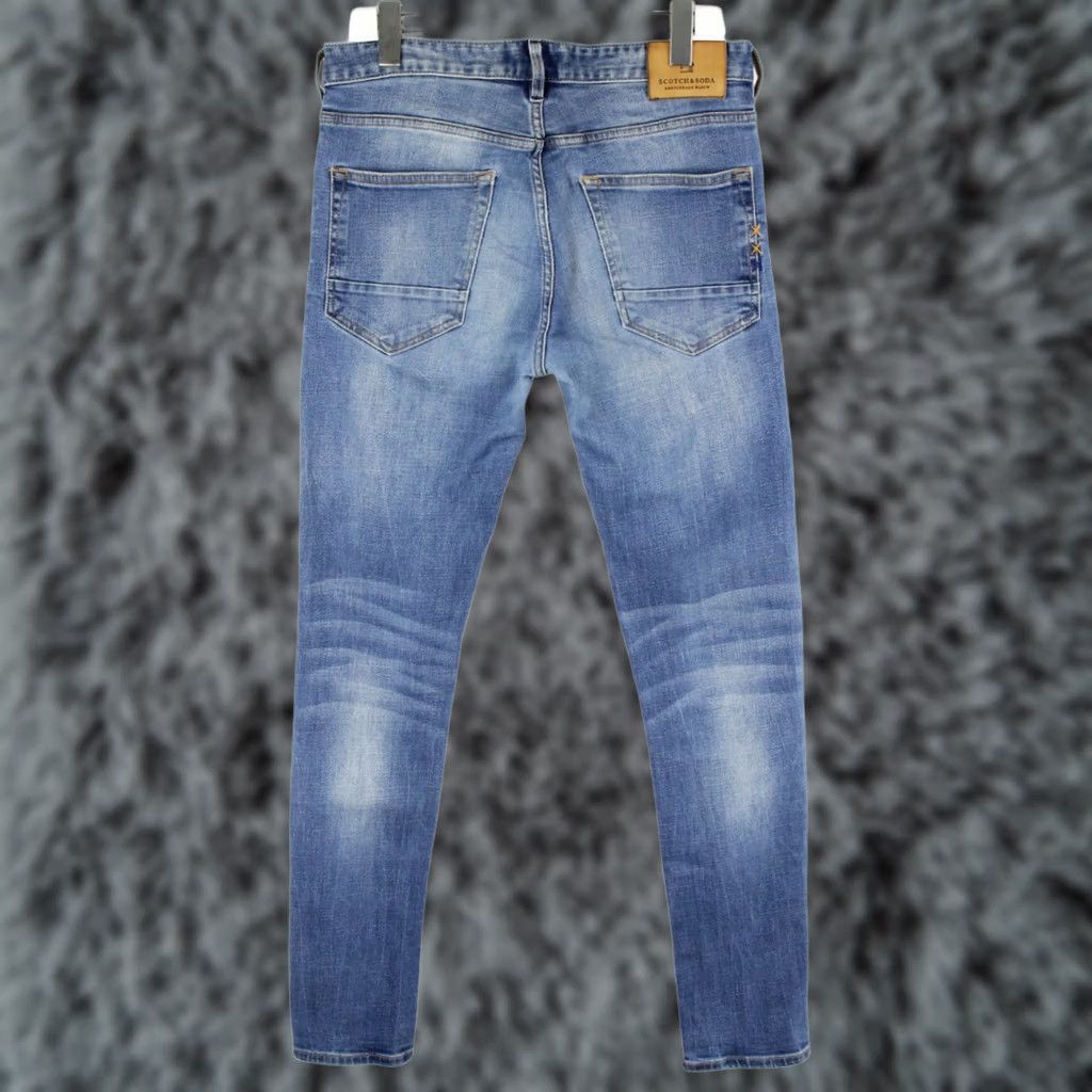 Scotch & Soda SCOTCH & SODA Skim Jeans Men's W32/L34 Slim Fit Zip Fly Stretch Whiskers Blue Size US 32 / EU 48 - 1 Thumbnail