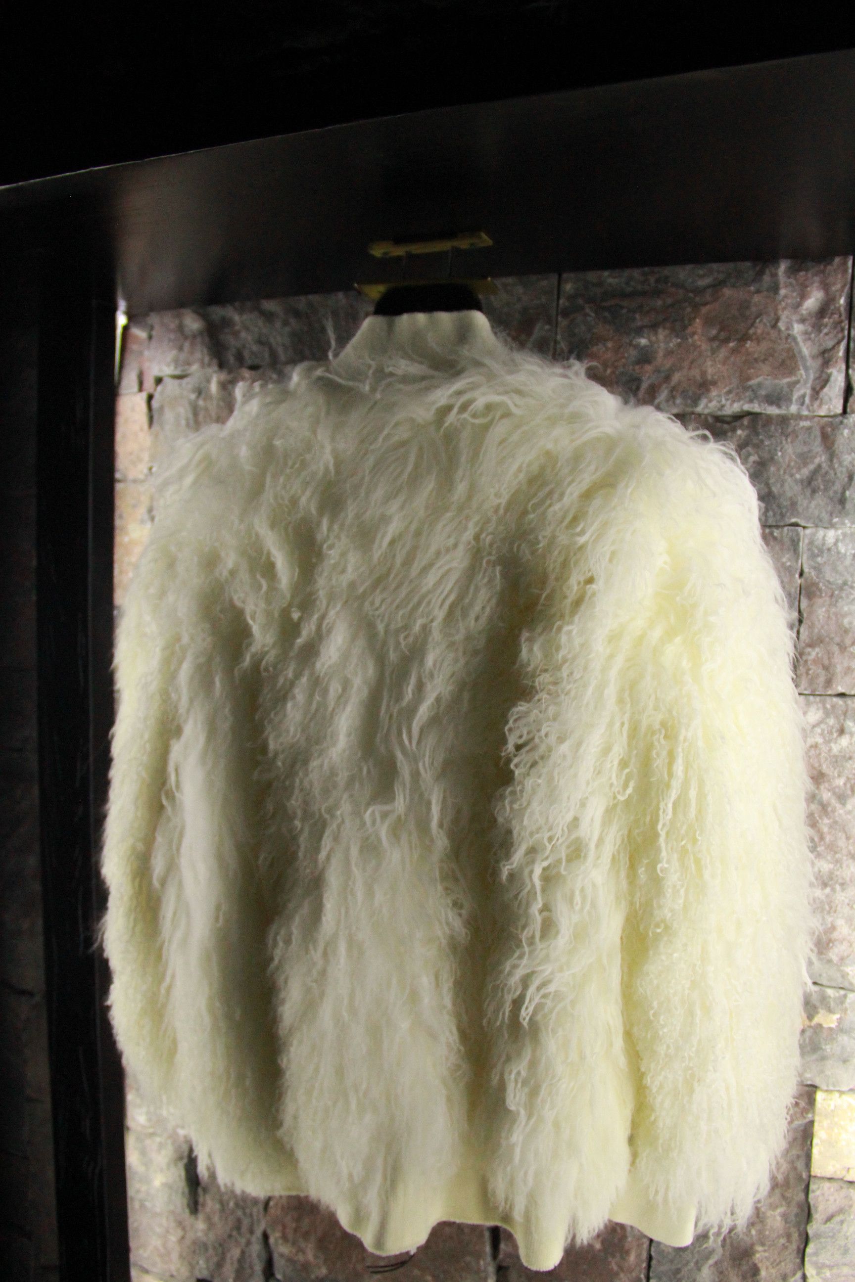 Isaac Sellam Experience White Reversible Alpaca Bomber with Shearling Size US XXS / EU 40 - 5 Thumbnail