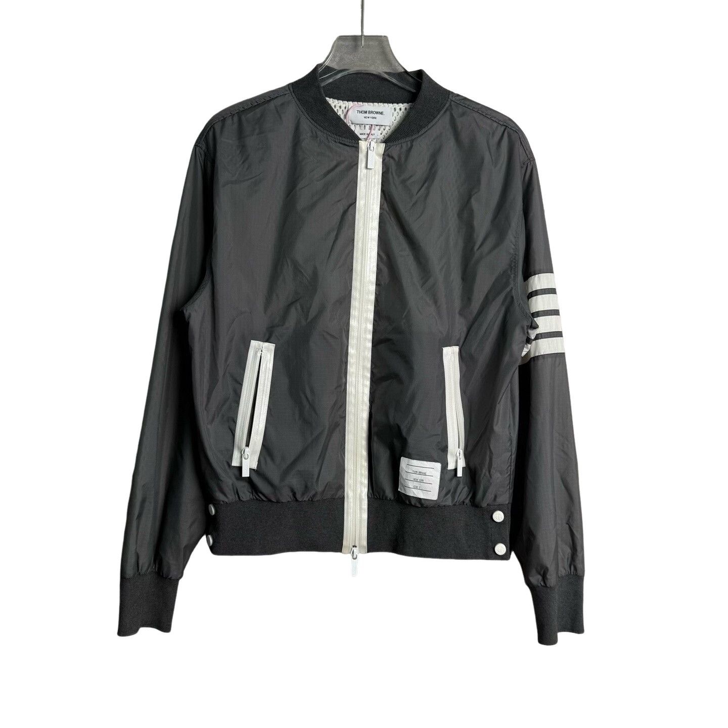 Thom Browne Thom Browne 4-Bar Gray Nylon Zip Jacket Size 2 Size US M / EU 48-50 / 2 - 1 Thumbnail