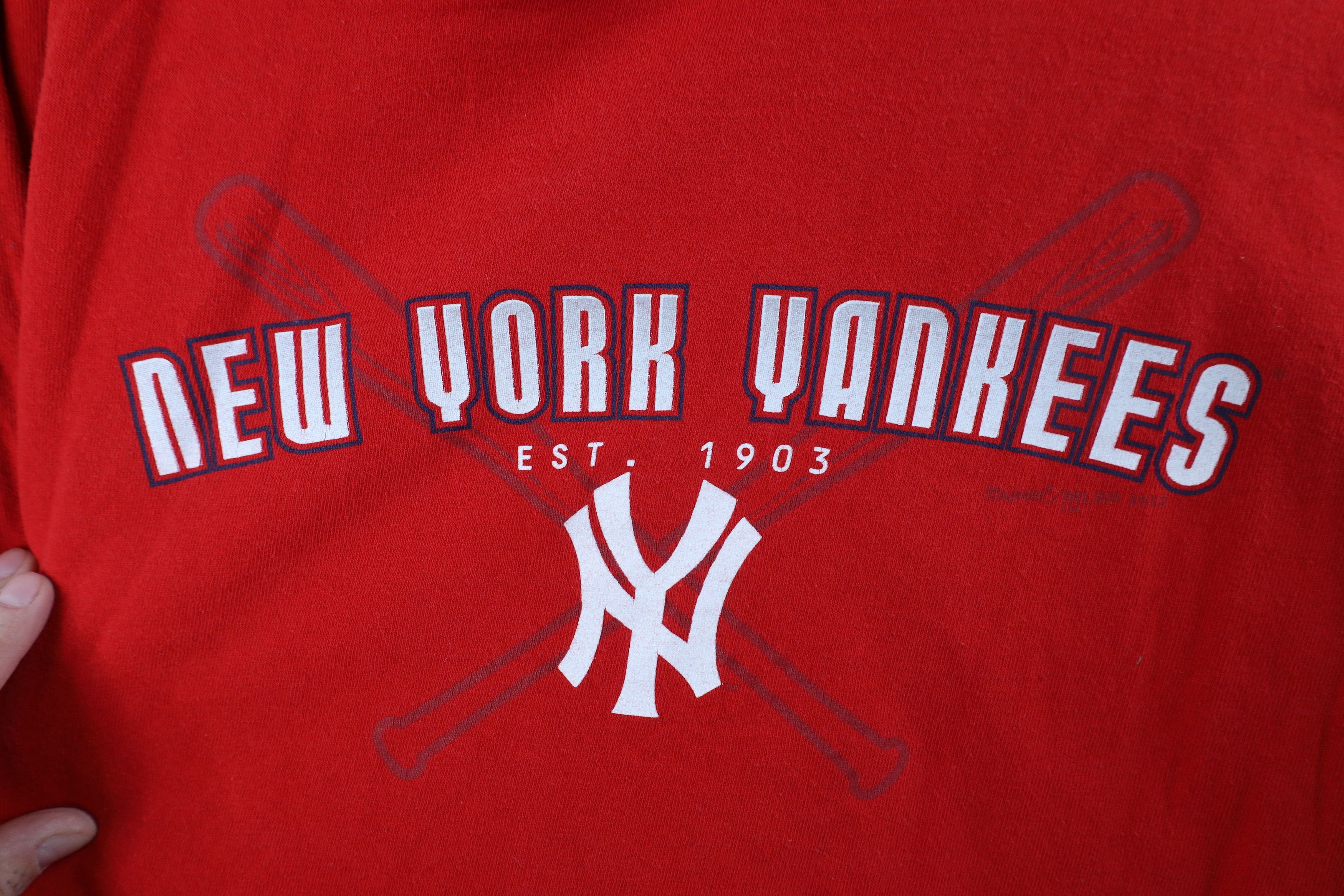 Vintage Vintage Y2K 2002 Yankees Baseball Long Sleeve T-Shirt Red Size US L / EU 52-54 / 3 - 4 Thumbnail