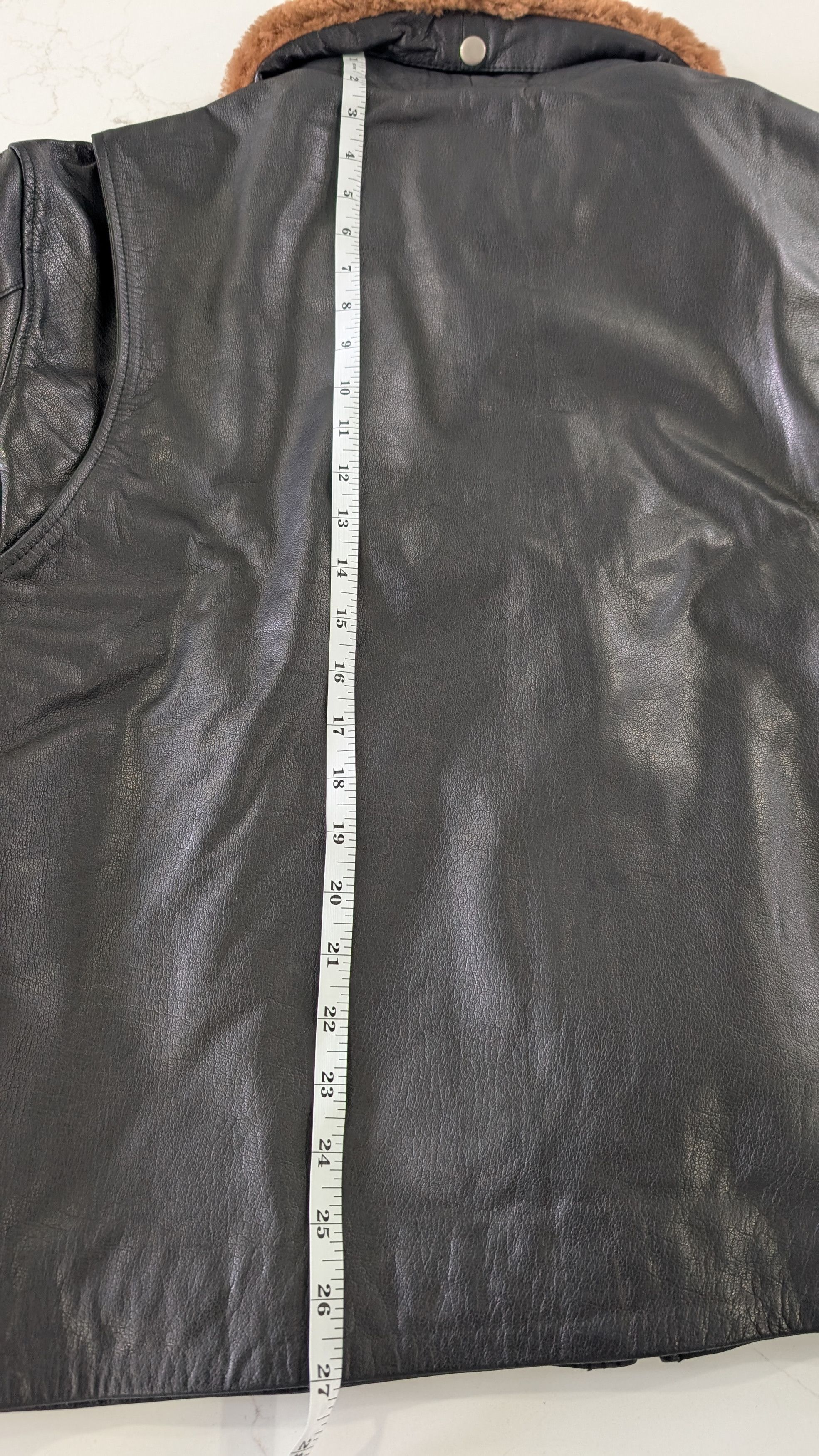 Other FOUND Leather Fireman Jacket Utility Coat Large Size US L / EU 52-54 / 3 - 8 Thumbnail