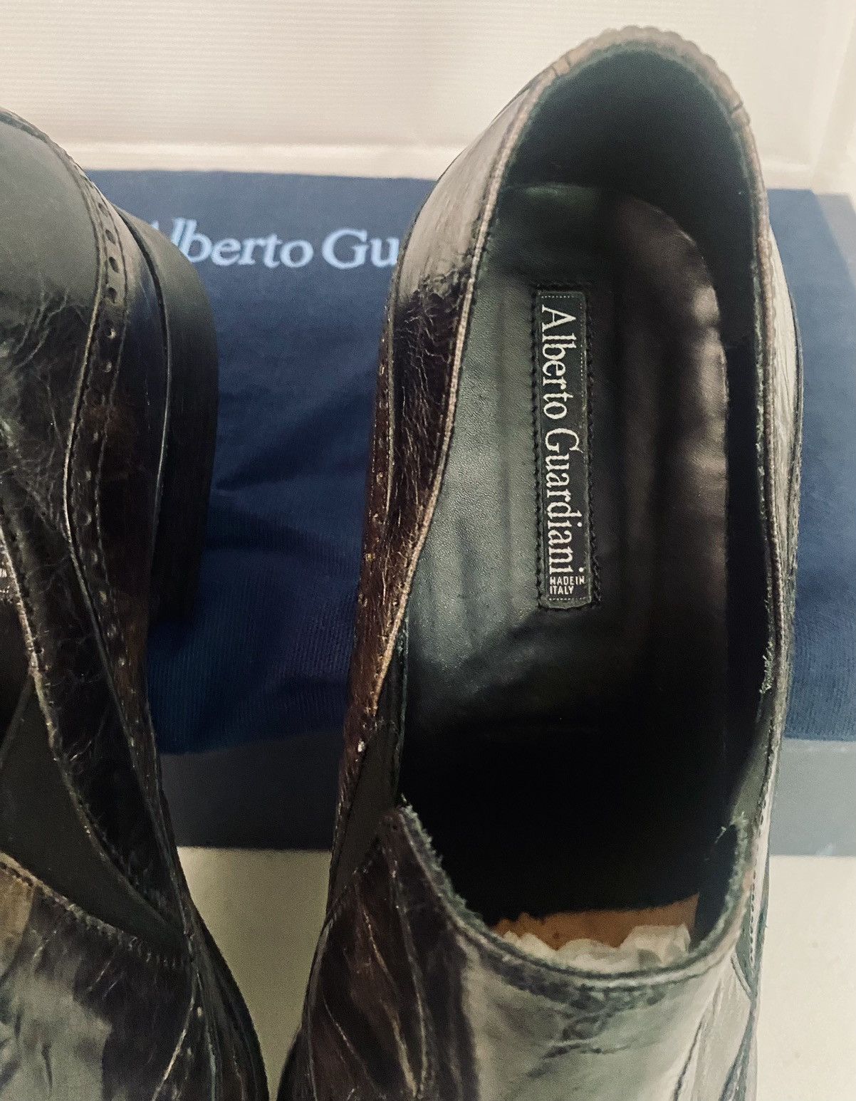 Alberto Guardiani Alberto Guardiani 🇮🇹 Monitor Lizard Y2K Point Toe 12 US New Size US 12 / EU 45 - 2 Thumbnail