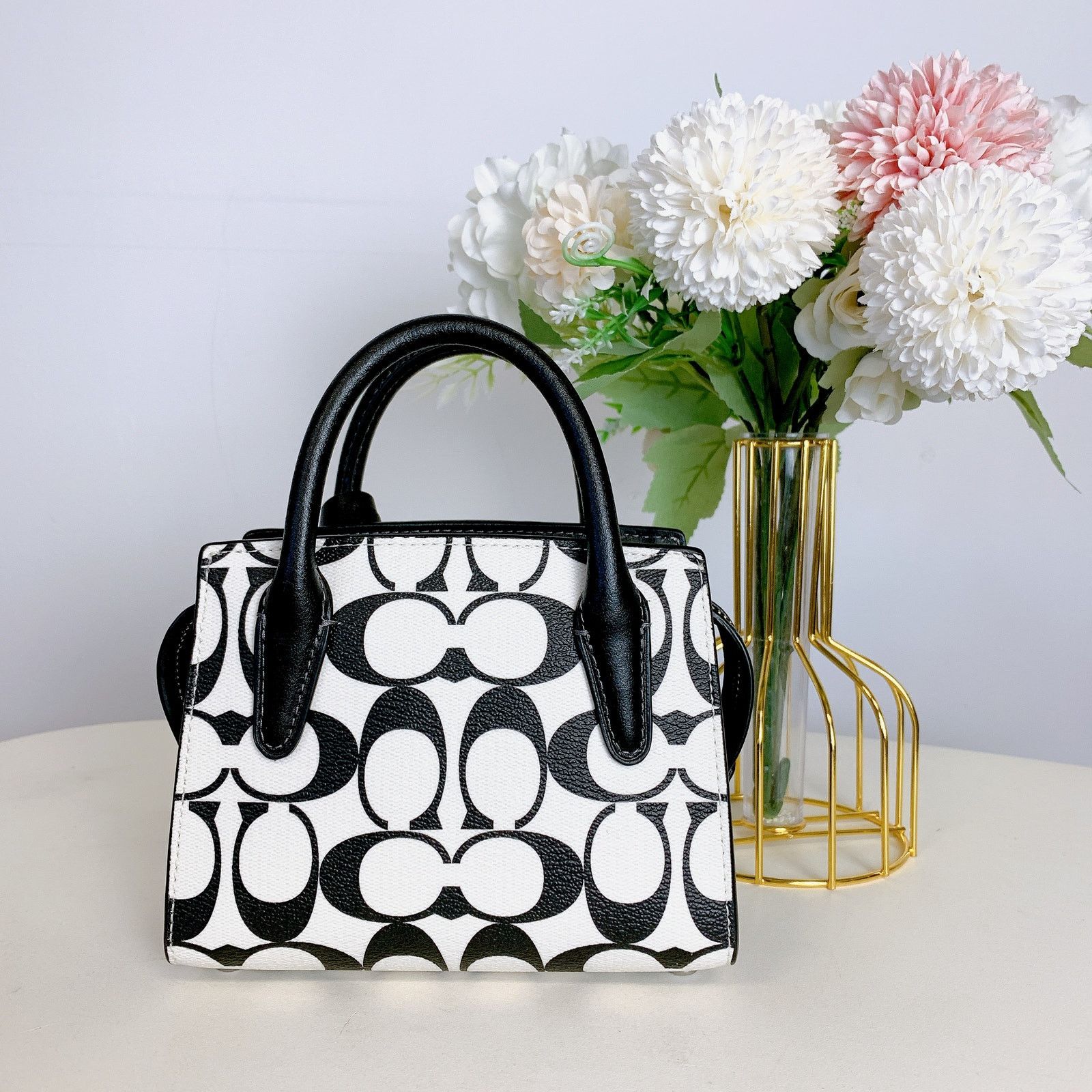 Coach Coach CO973 Andrea Mini Carryall In Signature Canvas Chalk Size ONE SIZE - 3 Thumbnail