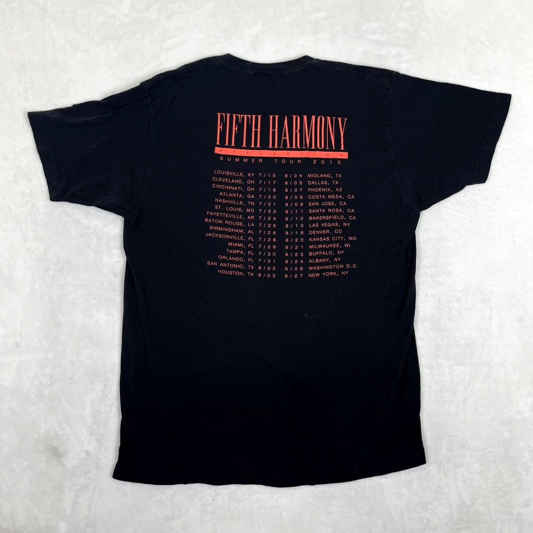 Tultex Fifth Harmony Reflection Summer Tour 2015 T-Shirt Mens M Black Concert Band Size US M / EU 48-50 / 2 - 6 Thumbnail
