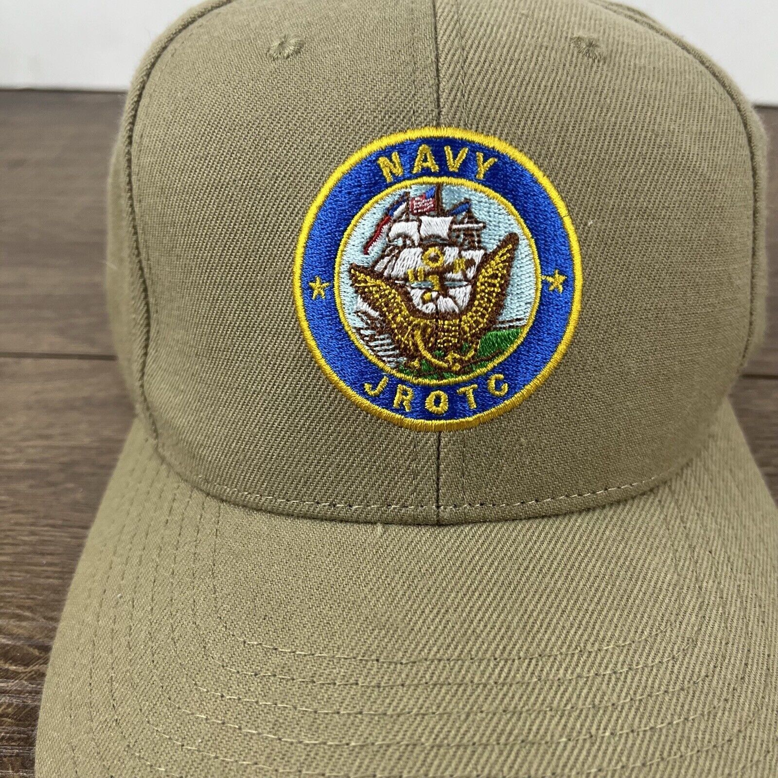 Other NAVY JROTC Hat US Navy Junior ROTC Adjustable Hat Tan Brown Size ONE SIZE - 7 Thumbnail