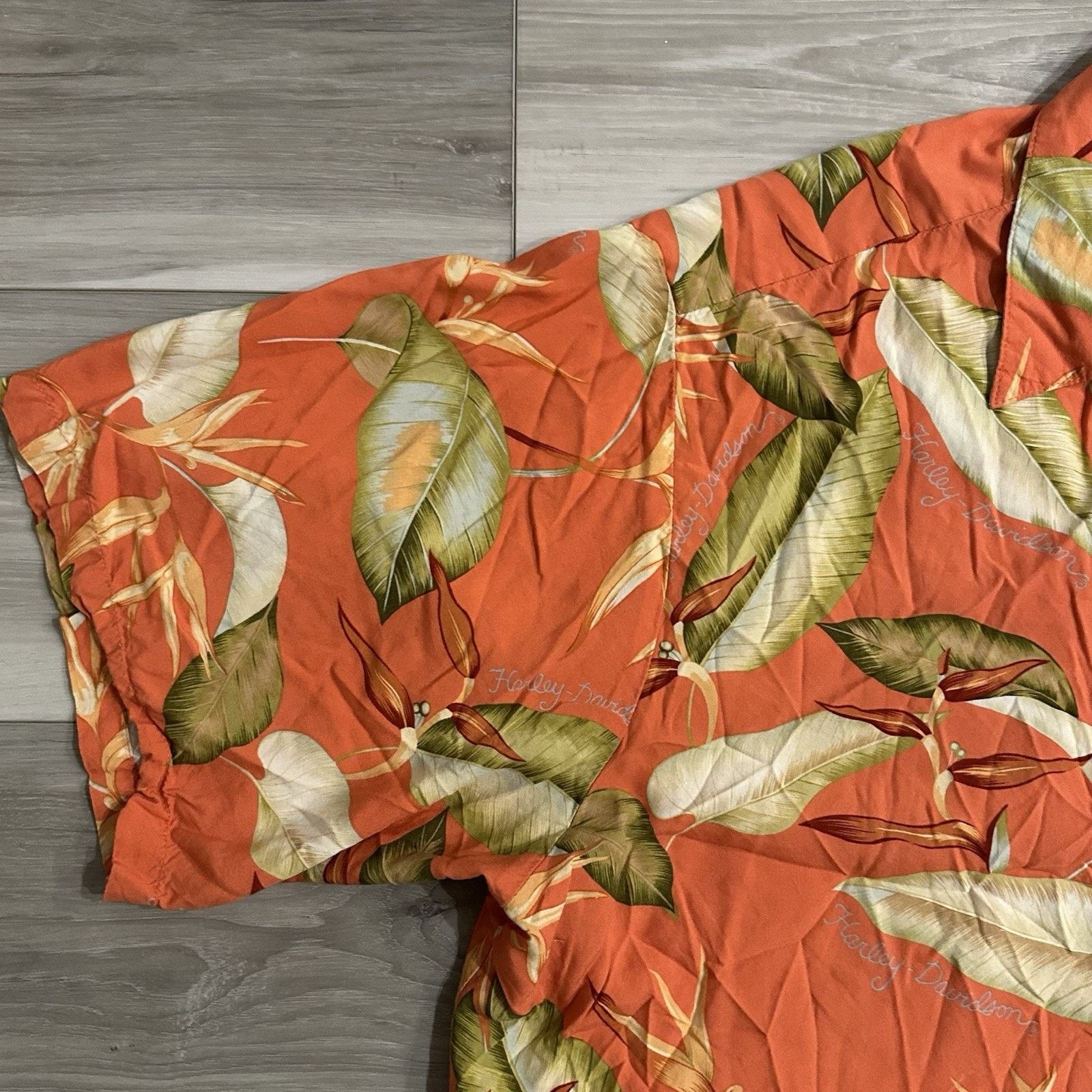 Harley Davidson Harley Davidson Vintage Hawaiian Mens 3XL Silk Shirt Tori Size US XXL / EU 58 / 5 - 5 Thumbnail