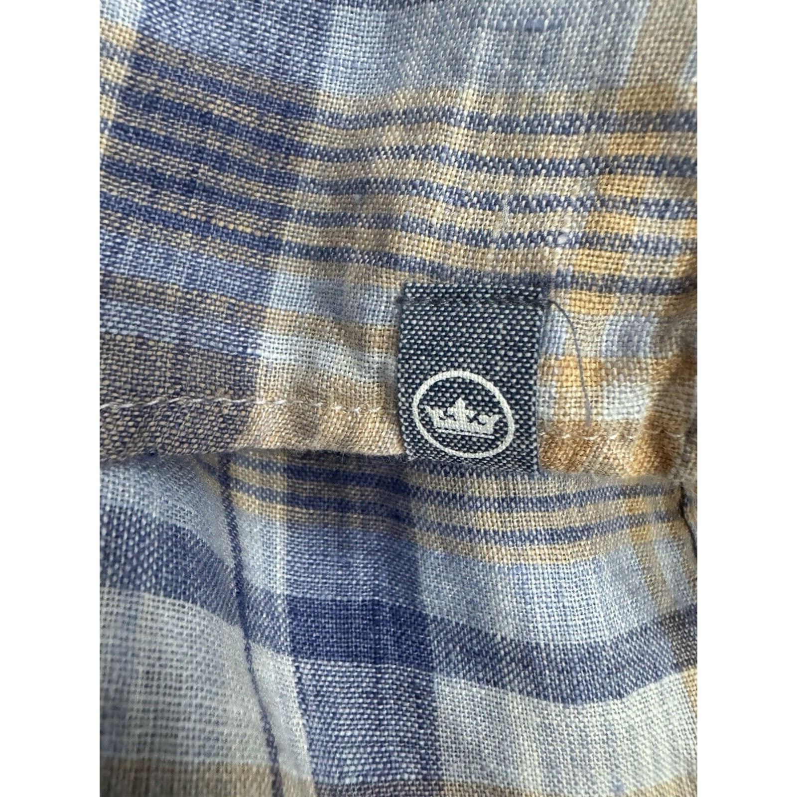 Peter Millar Peter Millar Shirt Short Sleeve Button Up Plaid Linen M Size US M / EU 48-50 / 2 - 6 Thumbnail