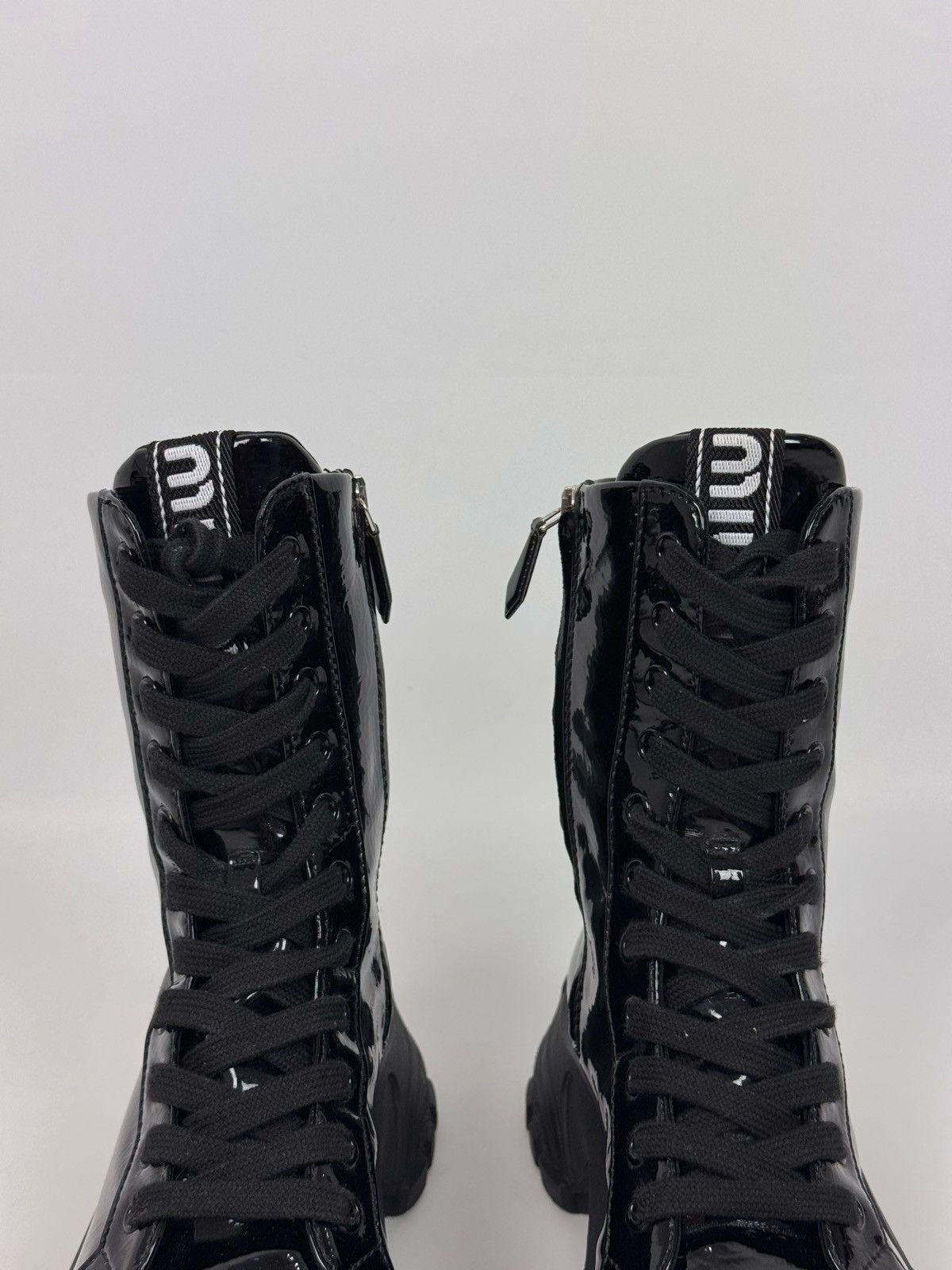 Miu Miu Miu Miu by Prada Paten-Finish Lace-Up Women’s Boots Size US 6 / IT 36 - 4 Thumbnail