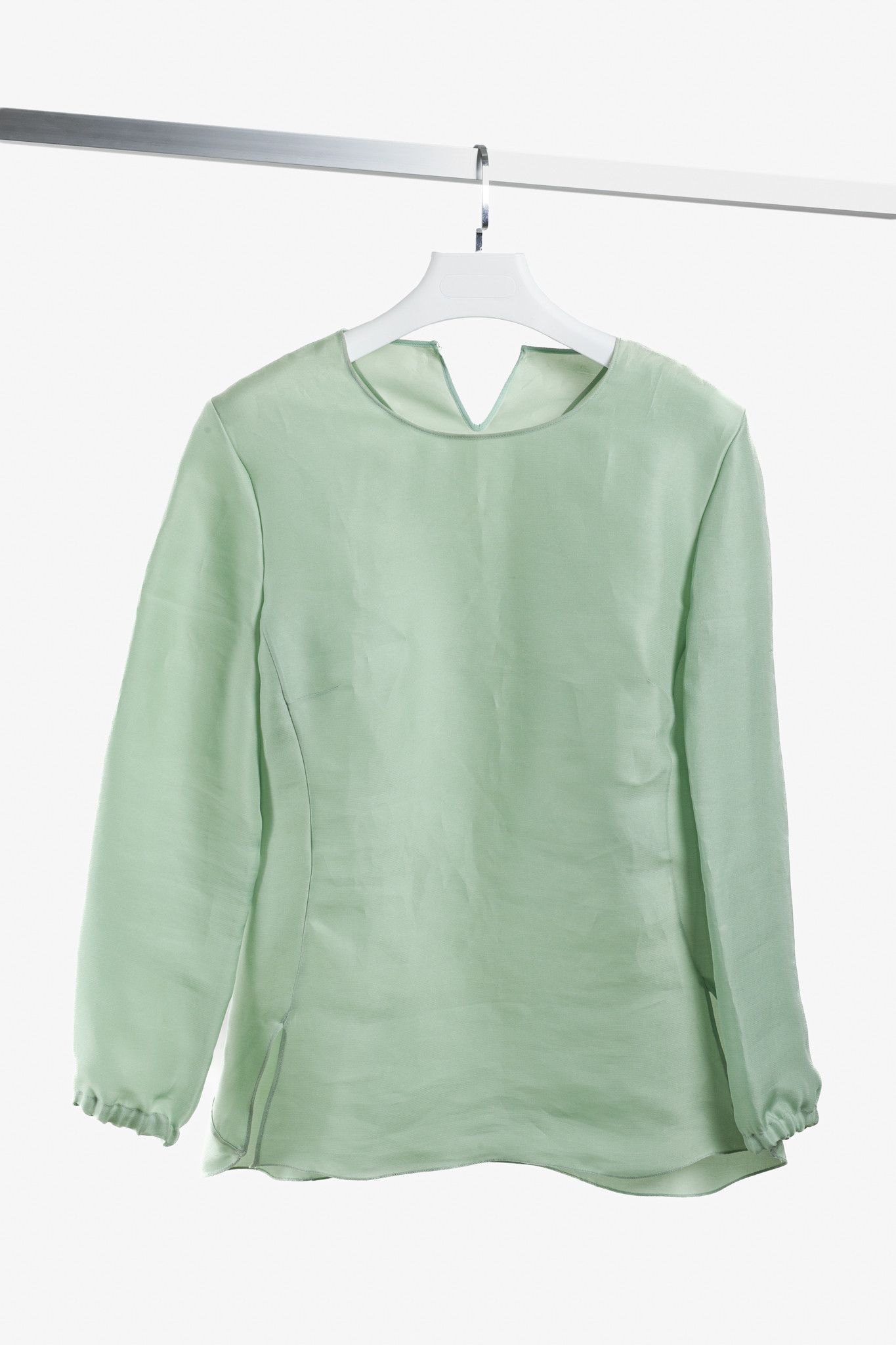 Yves Saint Laurent SS2012 Mint Green Silk Organza Blouse
