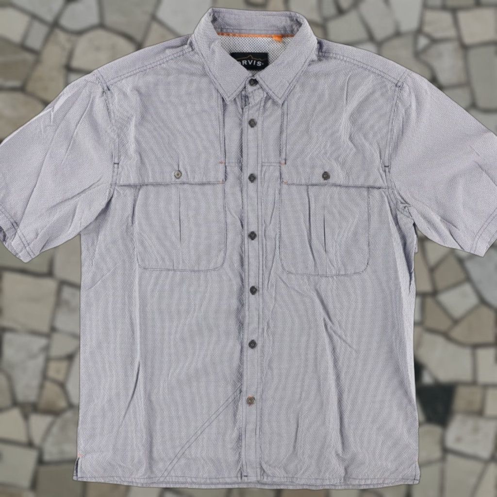 Orvis Orvis Trout Seersucker Fishing Polyester Check Button Up Shirt Gray L Men's Shirt Size US L / EU 52-54 / 3 - 1 Thumbnail