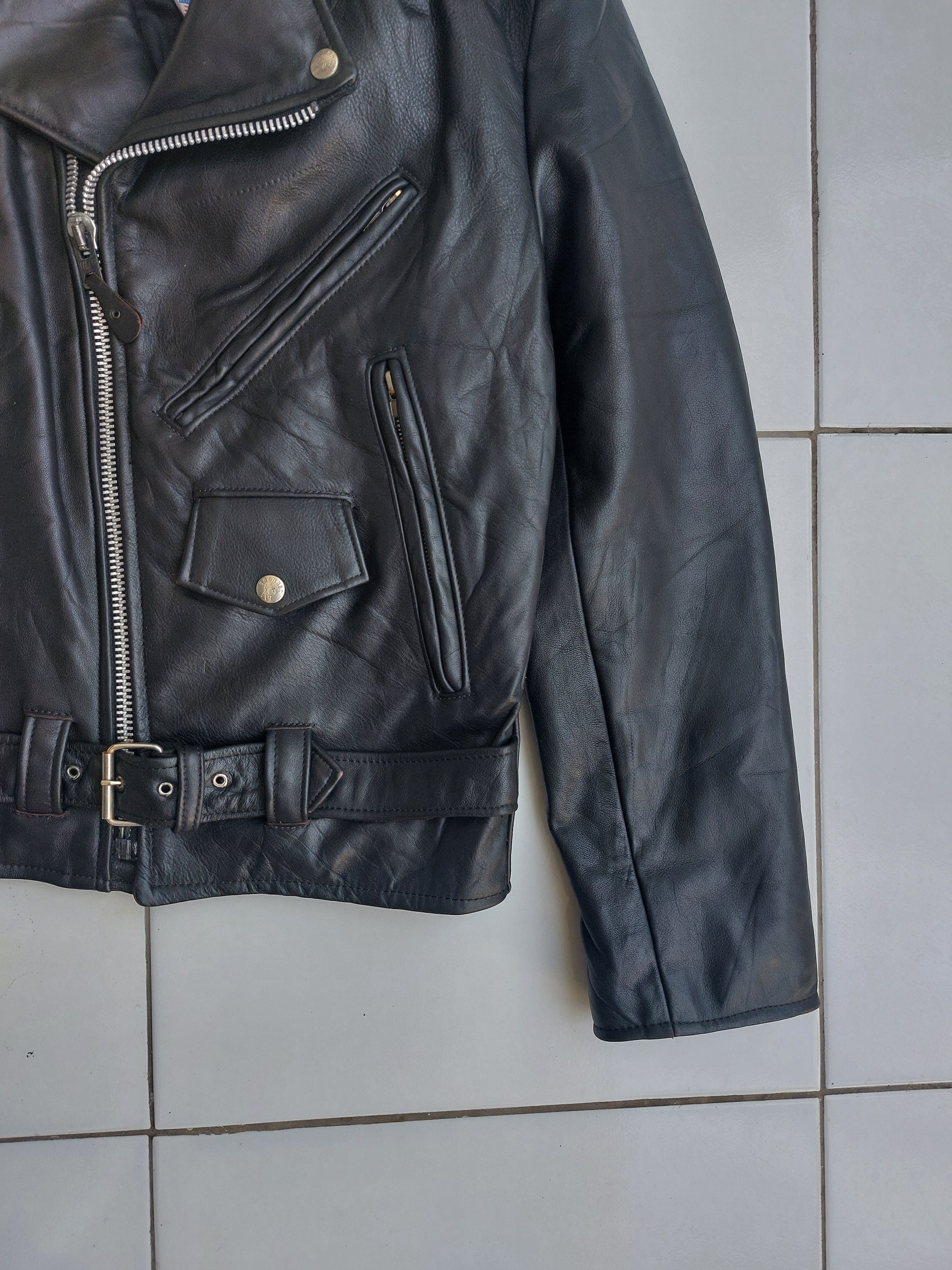 BRANDED GARMENTS USA VINTAGE LEATHER JACKET DOUBLE BREASTED
