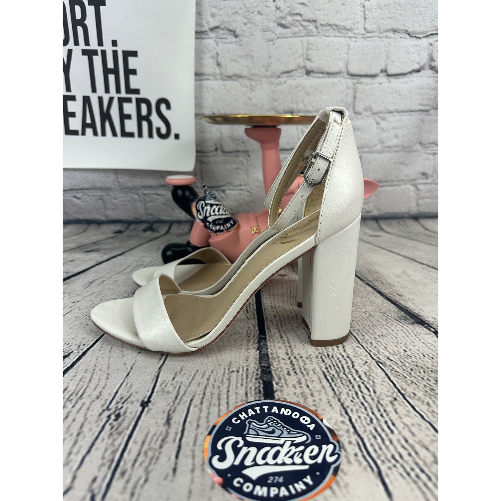 Sam Edelman Sam Edelman Yaro Block Heels Sandals Womens 9 EU 39 White Size US 9 / IT 39 - 3 Thumbnail