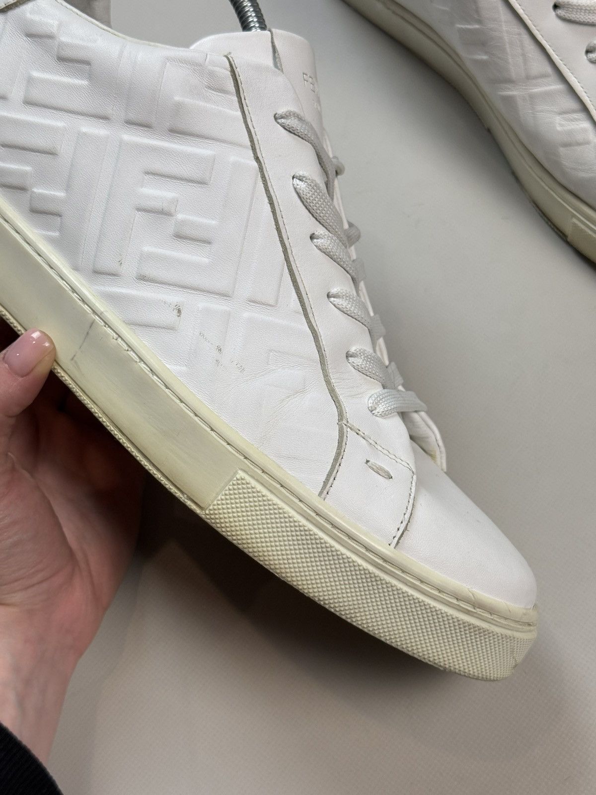 Fendi FF Monogram Leather Low Top Casual Lace Up Sneakers Shoes Size US 14 / EU 47 - 7 Thumbnail