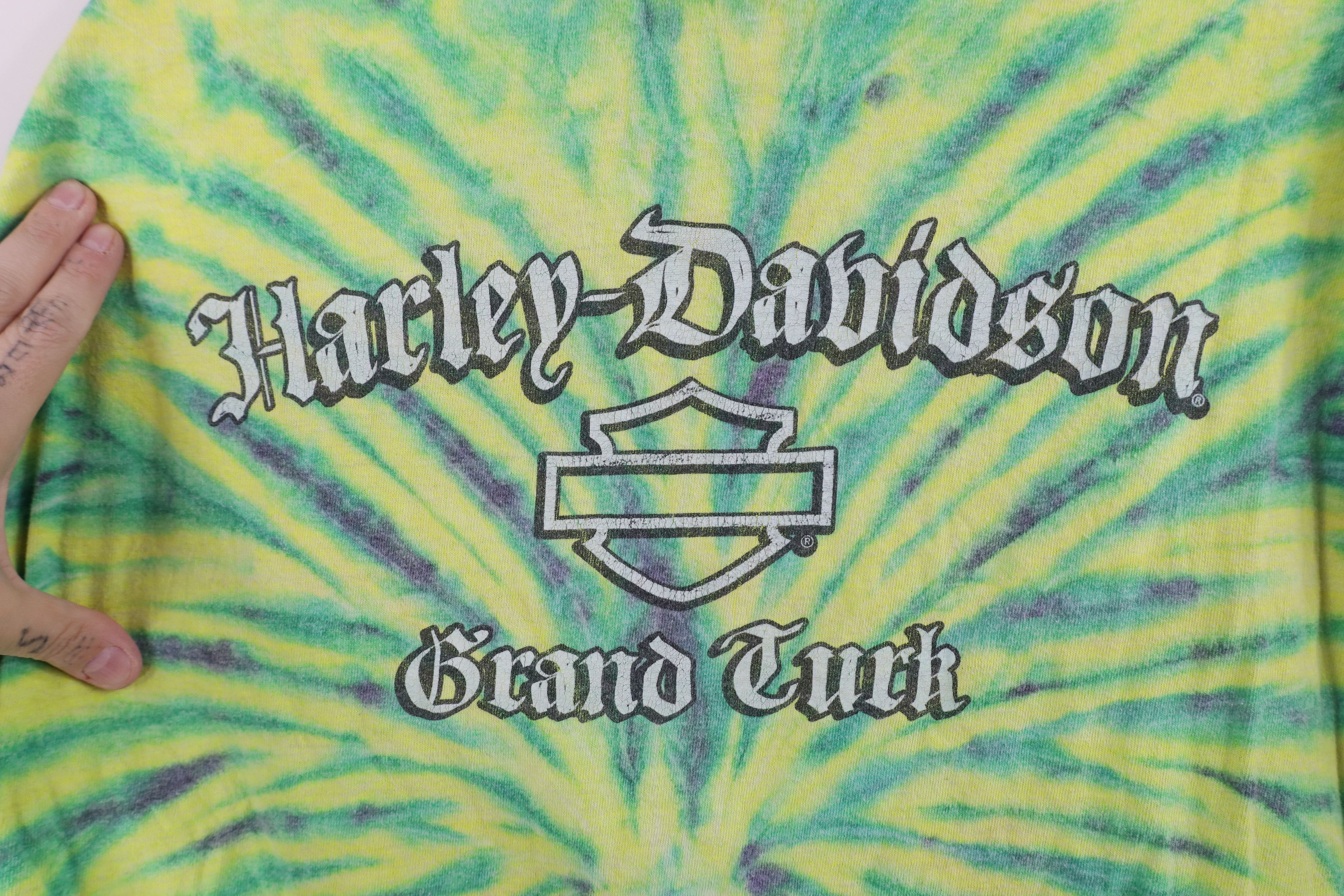 Harley Davidson Vintage Y2K Harley Davidson Spell Out Skull Tie Dye T-Shirt Size US L / EU 52-54 / 3 - 10 Thumbnail