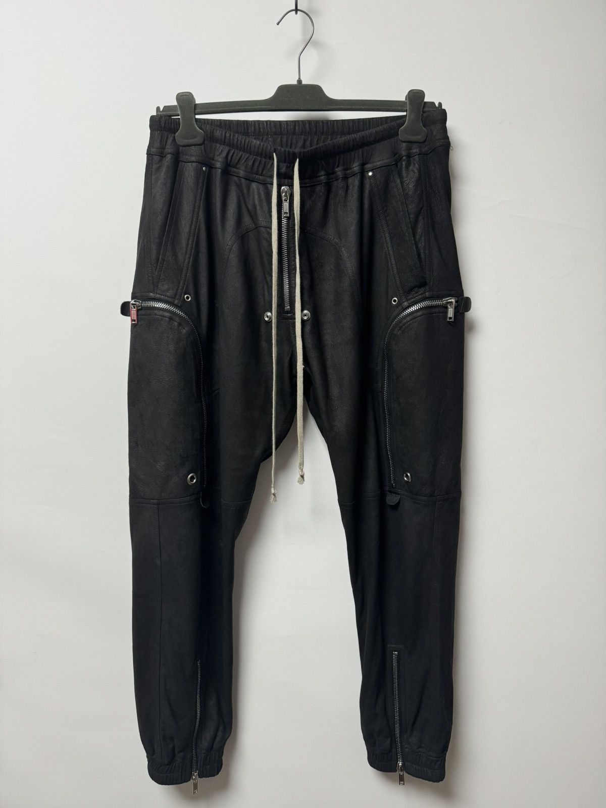 image of Rick Owens Bauhaus Leather Pants in Black, Men's (Size 36)