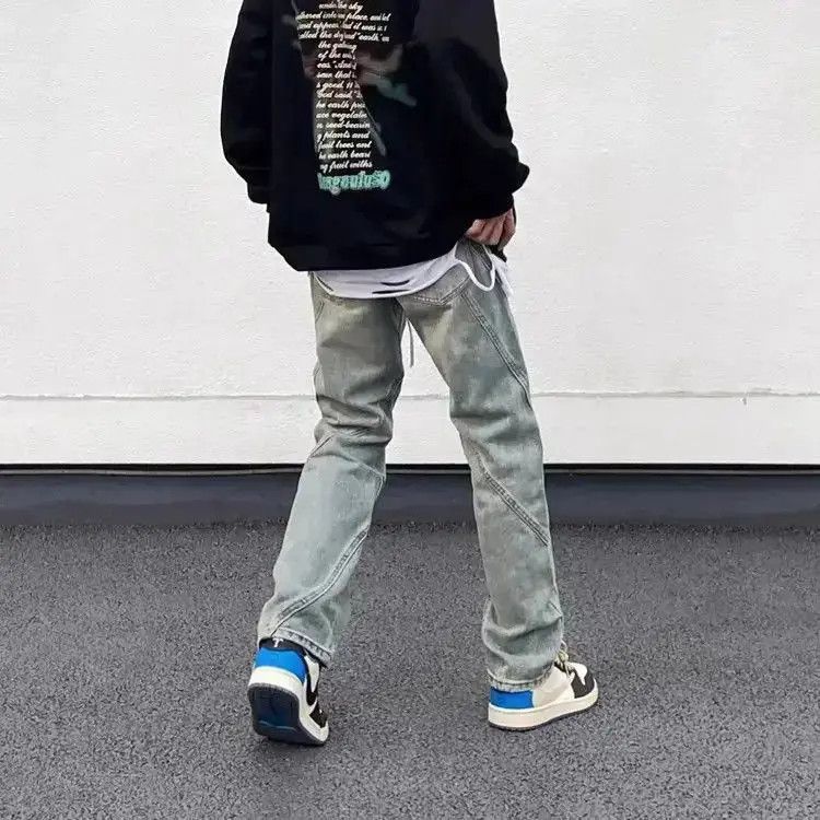 Japanese Brand Retro washed distressed patchwork jeans Size US 30 / EU 46 - 5 Thumbnail