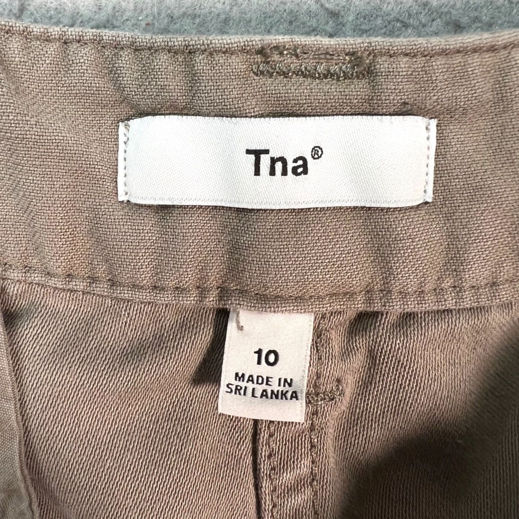 TNA TNA Womens Cargo Pants Khaki 100% Cotton Size 10 Relaxed Fit Elastic Hem Size 32" / US 10 / IT 46 - 3 Thumbnail