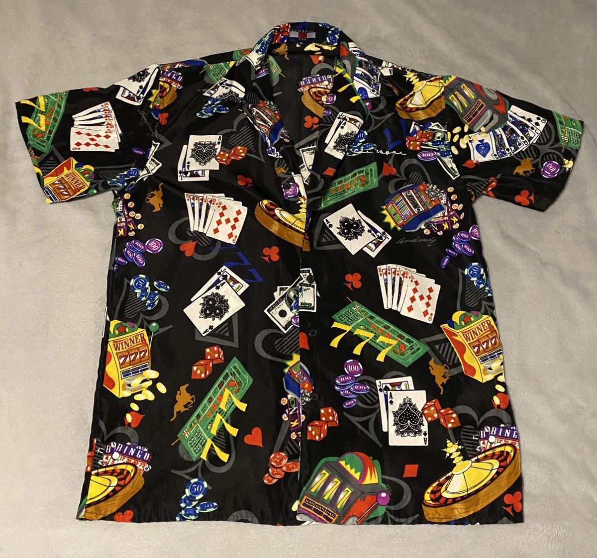 Vintage *RARE* Scorpio USA Vintage Casino/Vegas All Over Print Shirt Size US M / EU 48-50 / 2 - 1 Thumbnail
