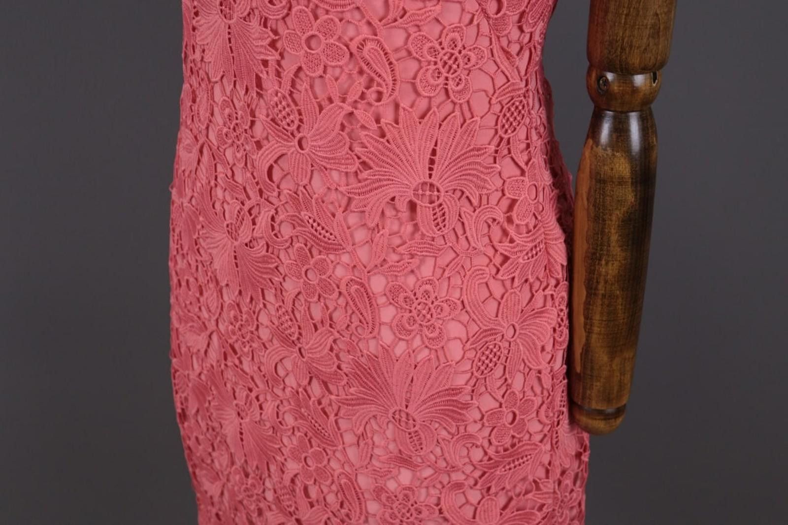 Lauren Ralph Lauren Lauren Ralph Lauren Pink Mesh Floral A-Line Dress Size 6 Size M / US 6-8 / IT 42-44 - 9 Thumbnail