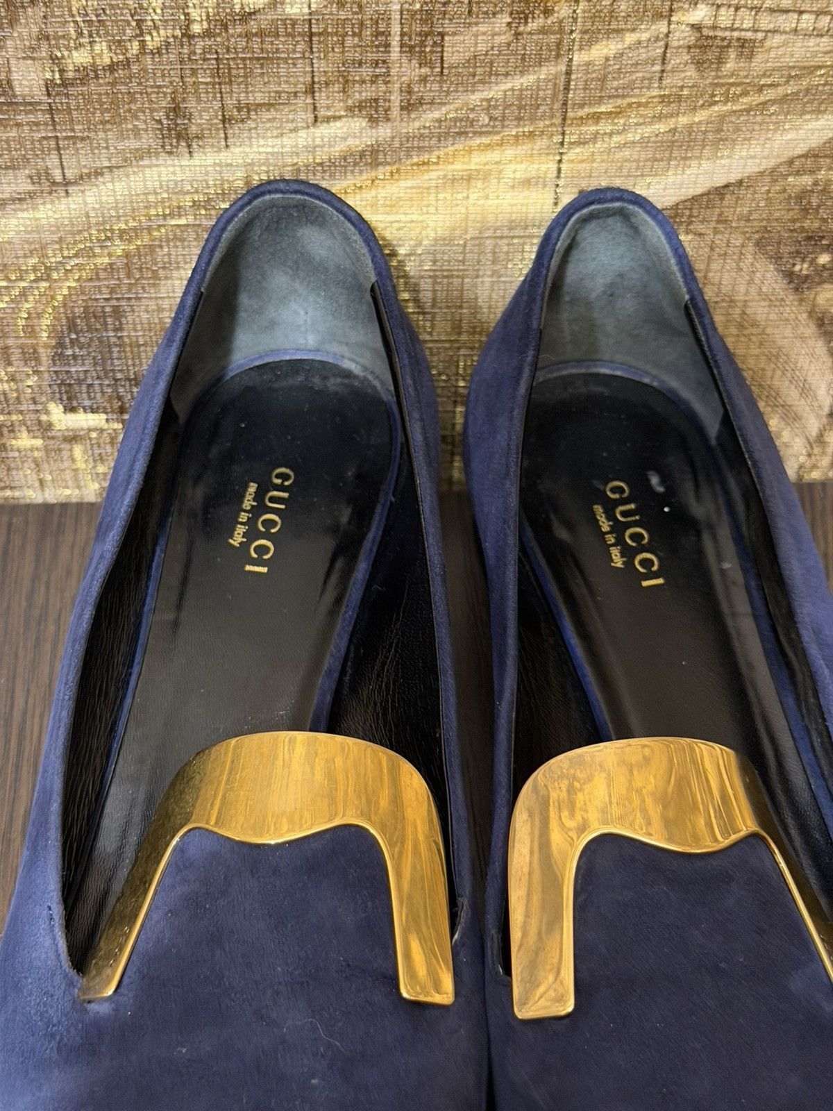 Gucci Gucci Blue Suede Alma Classic Smoking Slippers Size 38 1/2 Size US 6 / IT 36 - 6 Thumbnail