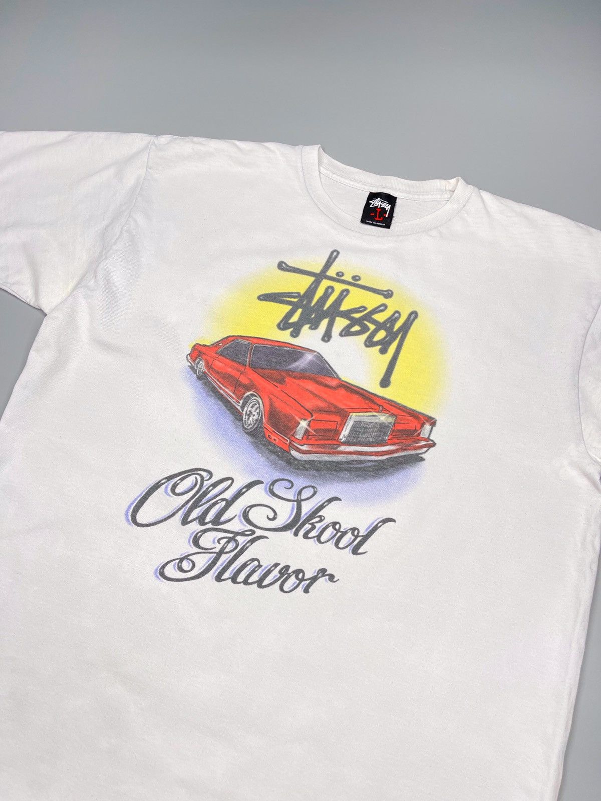 Stussy × Vintage Vintage Stussy Car Old Skool Flavor Tee | Grailed