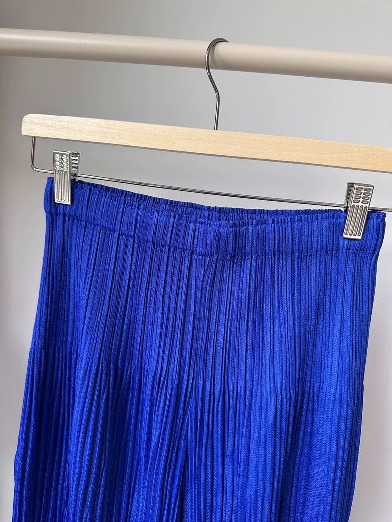 Issey Miyake Issey Miyake size:2 Blue pleated puff pants Size 31" - 2 Thumbnail