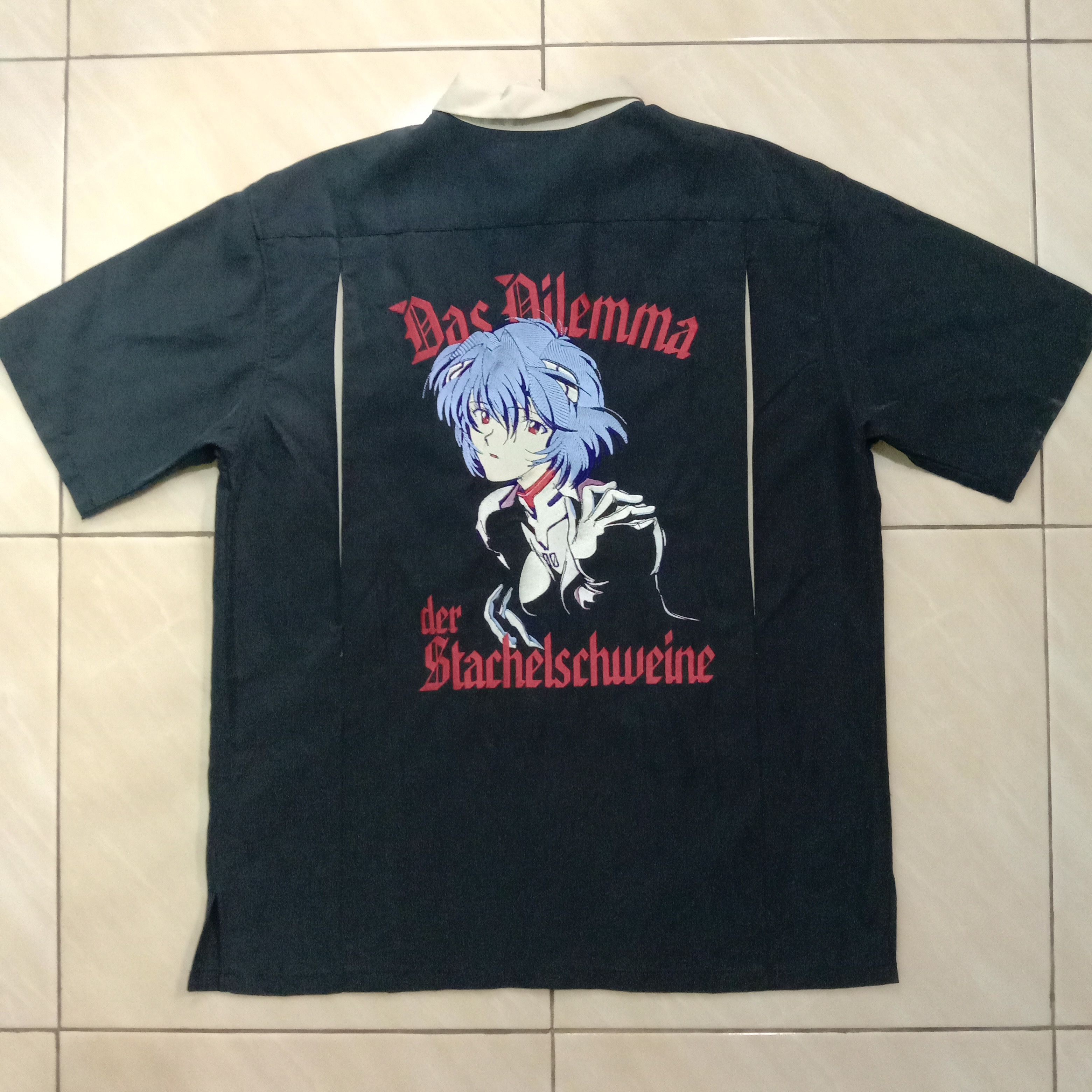 Bowling Shirt Evangelion Rei Ayanami Cospa Embroidery Anime