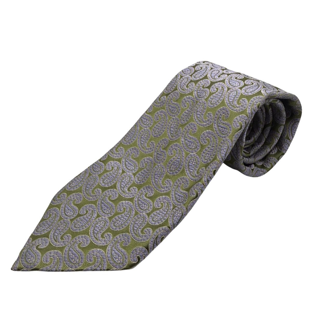 Canali Canali Silk Tie, Green & Lavender, Made in Italy, Like New Size ONE SIZE - 1 Thumbnail