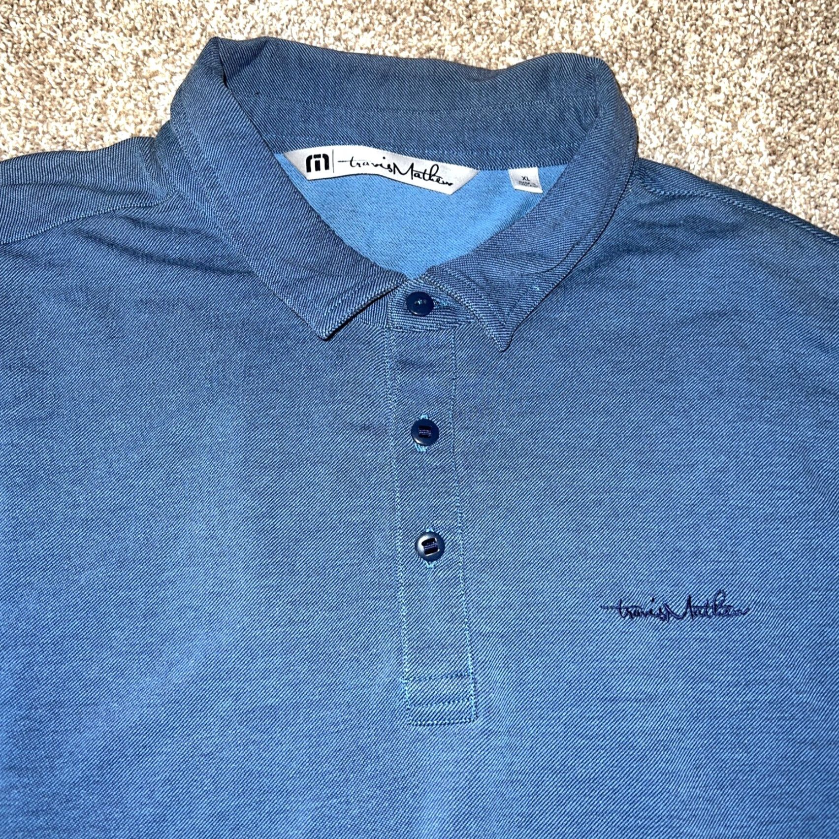 TravisMathew Travis Mathew Polo Shirt Men’s XL Blue Size US XL / EU 56 / 4 - 2 Thumbnail