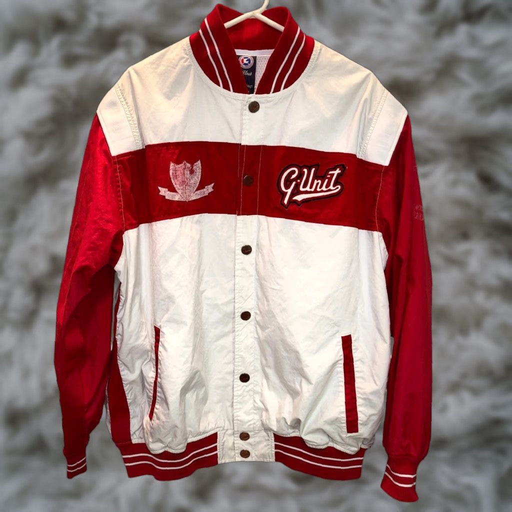 Vintage VINTAGE G-Unit Jacket Mens Large Red White Bomber Snap Button Oversized Jacket Size US L / EU 52-54 / 3 - 1 Thumbnail