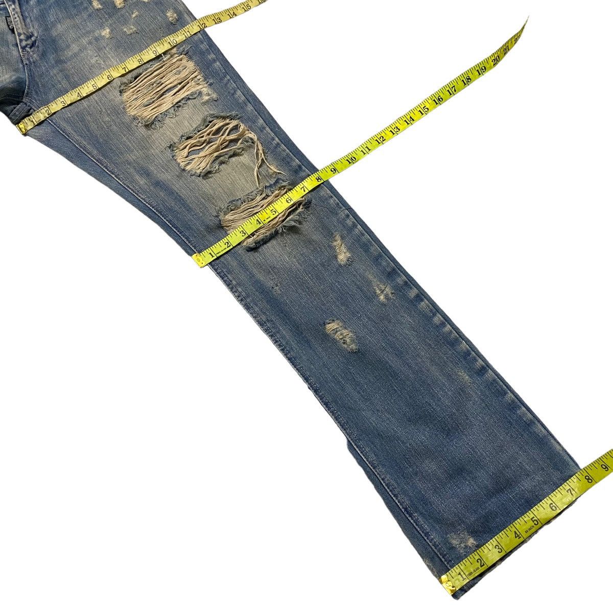 Japanese Brand CRAZY TRIBE Denim Thrashed Jeans Size US 31 - 21 Thumbnail