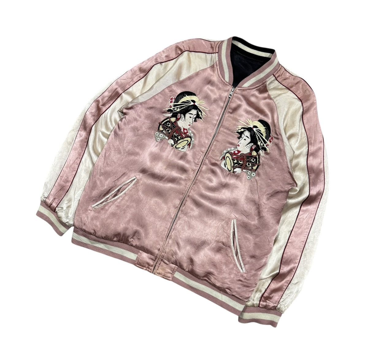 Toyo Enterprises Vtg🔥A Riot Of Colours Souvenier Sukajan Geisha Cult Japan Size US L / EU 52-54 / 3 - 8 Thumbnail