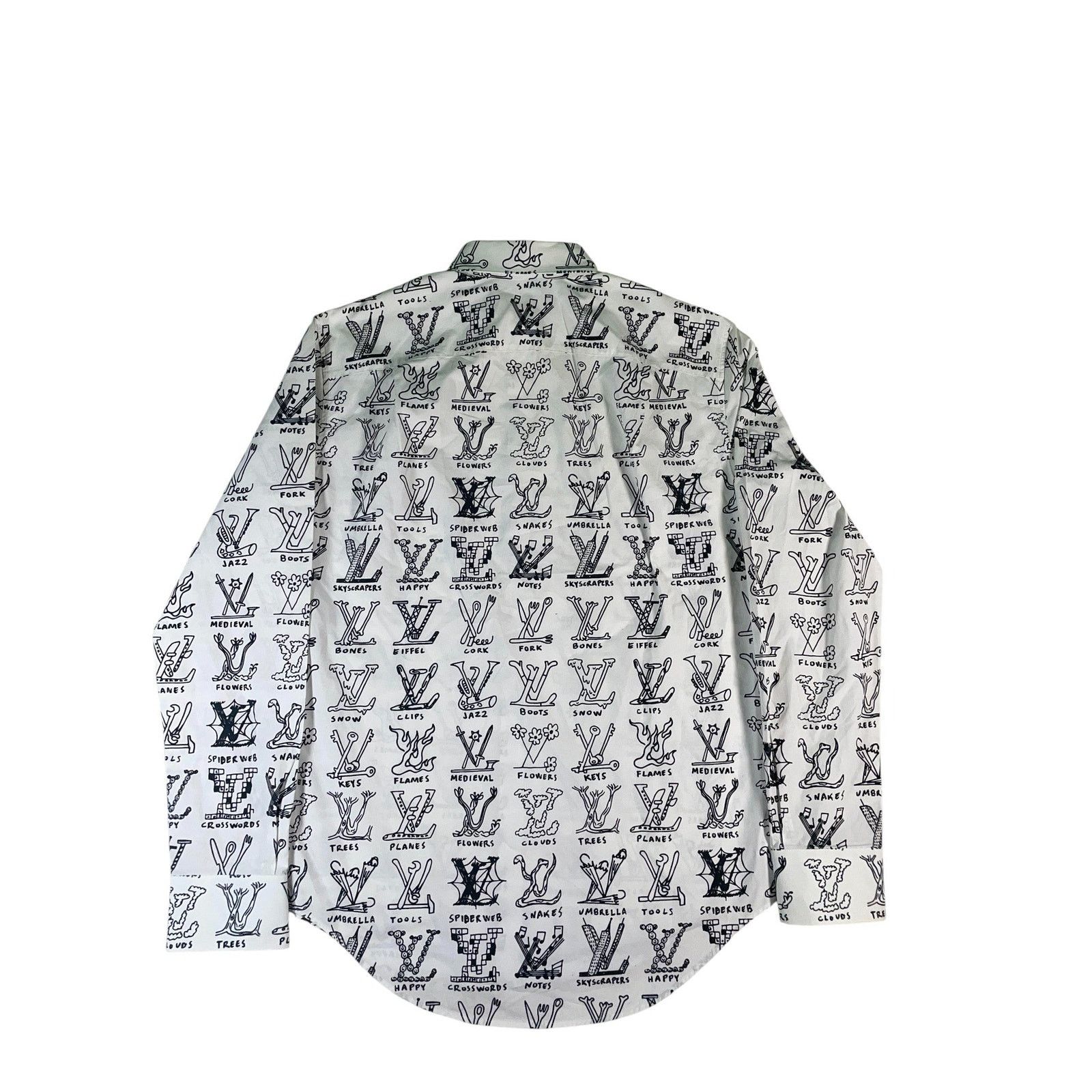 Louis Vuitton Louis Vuitton Multi Logo Print White & Black Button Up Shirt Size US XS / EU 42 / 0 - 2 Thumbnail