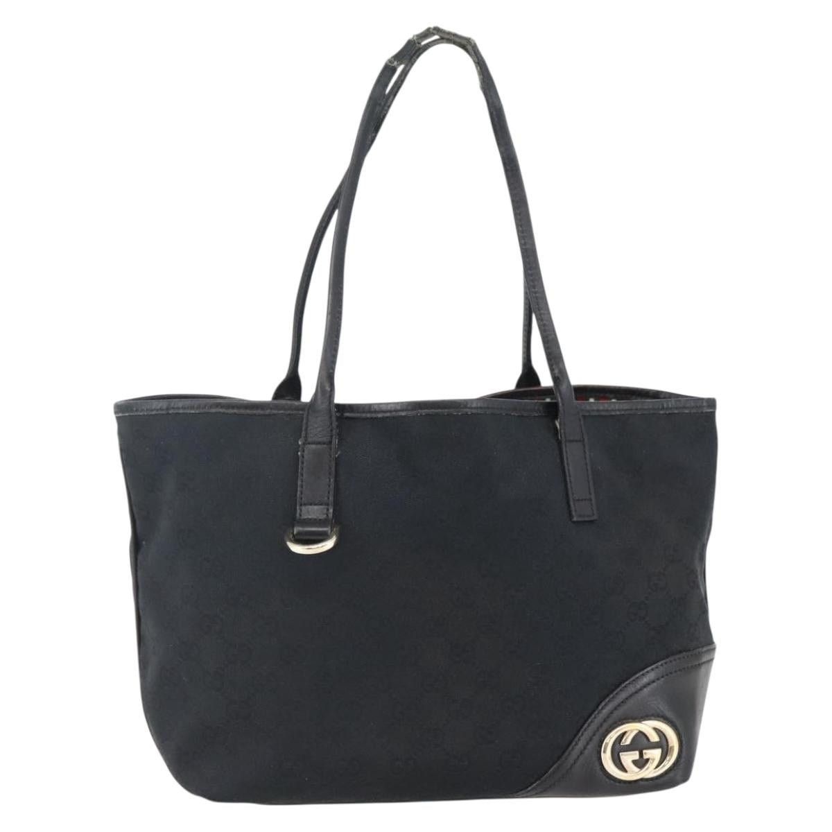 Gucci GUCCI GG Canvas Abbey Tote Bag Black Gold Size ONE SIZE - 1 Thumbnail