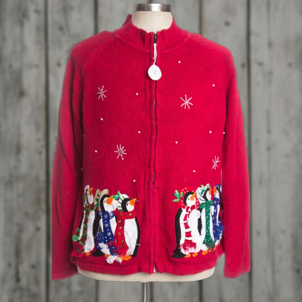 Vintage VINTAGE White Stag Red Cardigan Shirt XL Adults Ramie Cotton Christmas Animals 1990s Men Women Cardigan (XL) Size XL / US 12-14 / IT 48-50 - 1 Preview