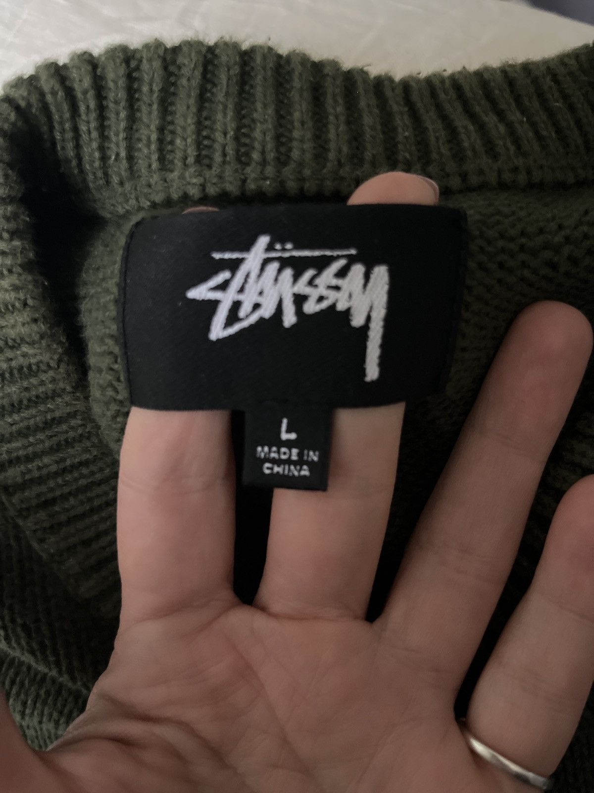 Stussy Stussy forest green knit sweater Size US L / EU 52-54 / 3 - 5 Thumbnail