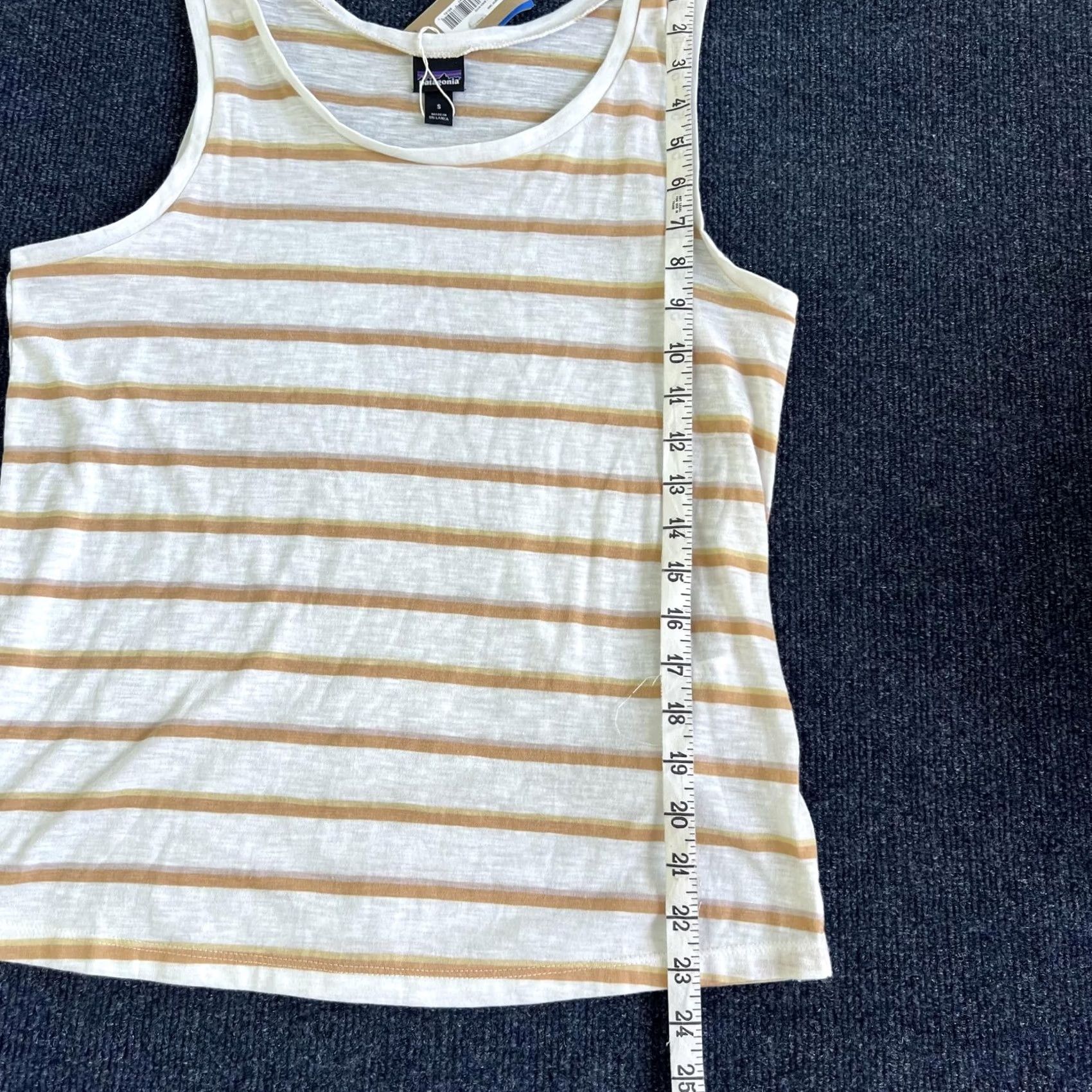 Patagonia Patagonia Womens Small White Brown Stripe Organic Cotton Tank Top Size S / US 4 / IT 40 - 7 Thumbnail