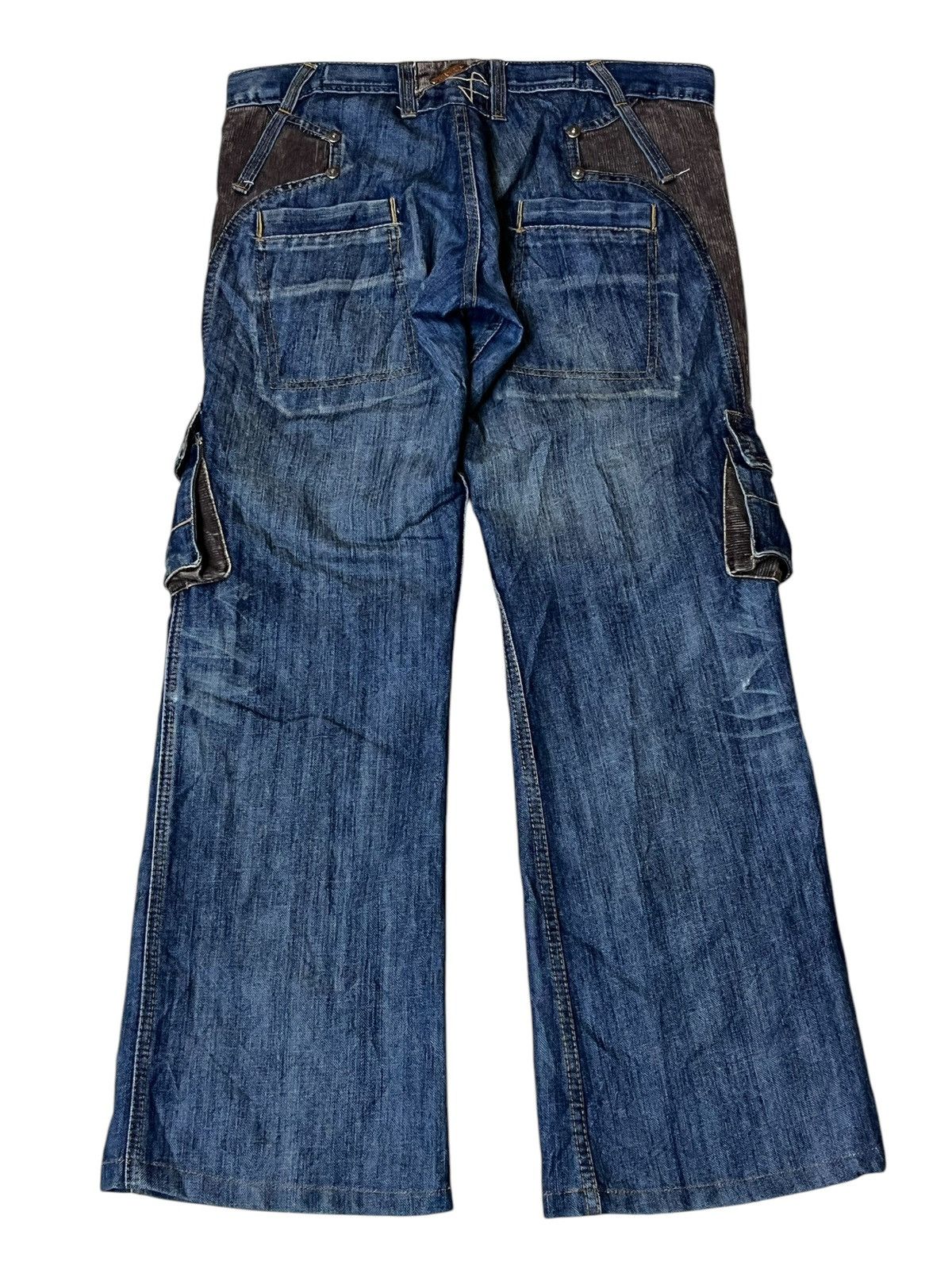 Japanese Brand JAPANESE ARCHIVE Y2K JEANS DE ART BONDAGE CARGO FLARED JEANS Size US 34 / EU 50 - 3 Thumbnail