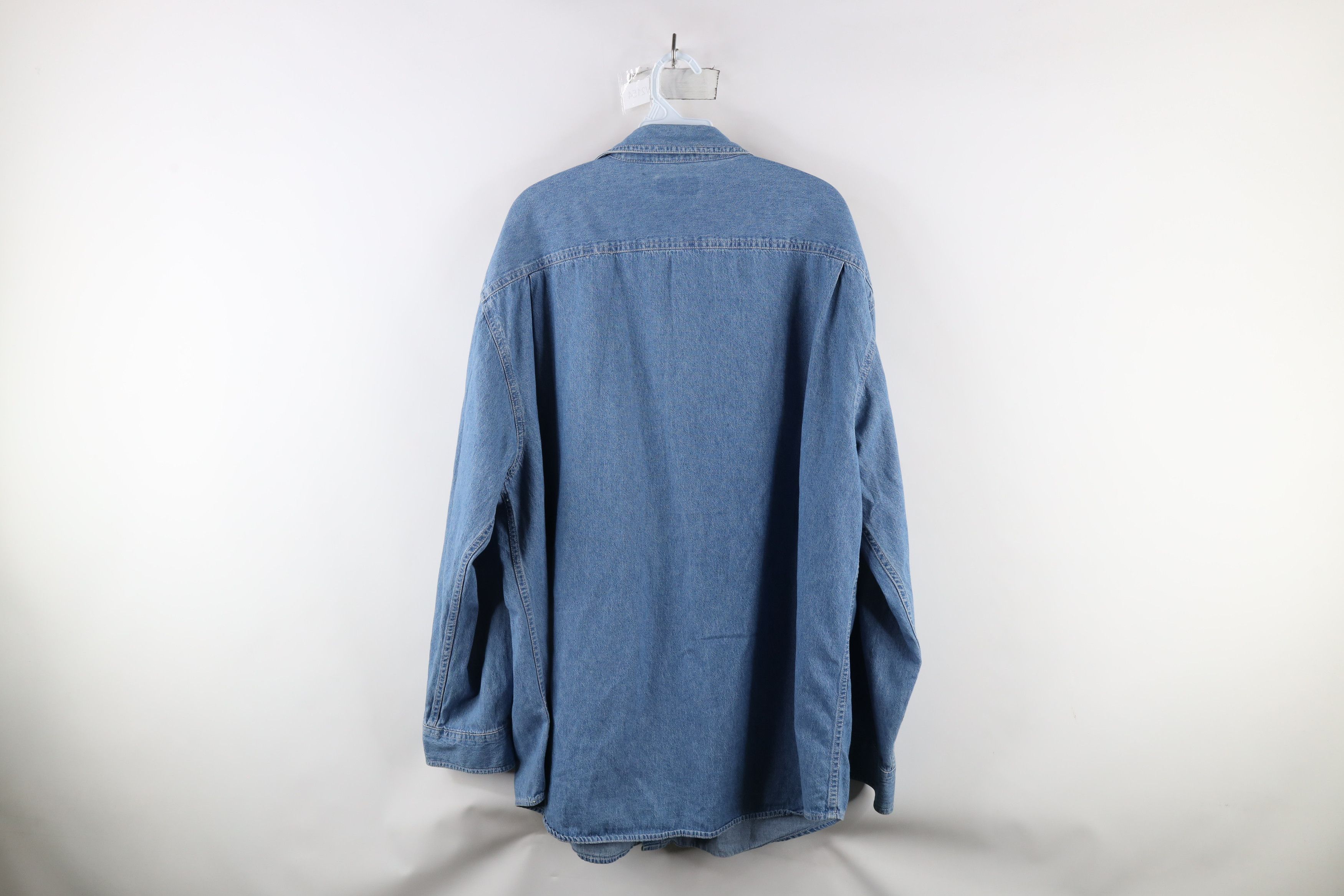 Vintage Vintage 90s Streetwear Baggy Fit Denim Jean Button Shirt Size US XL / EU 56 / 4 - 9 Thumbnail