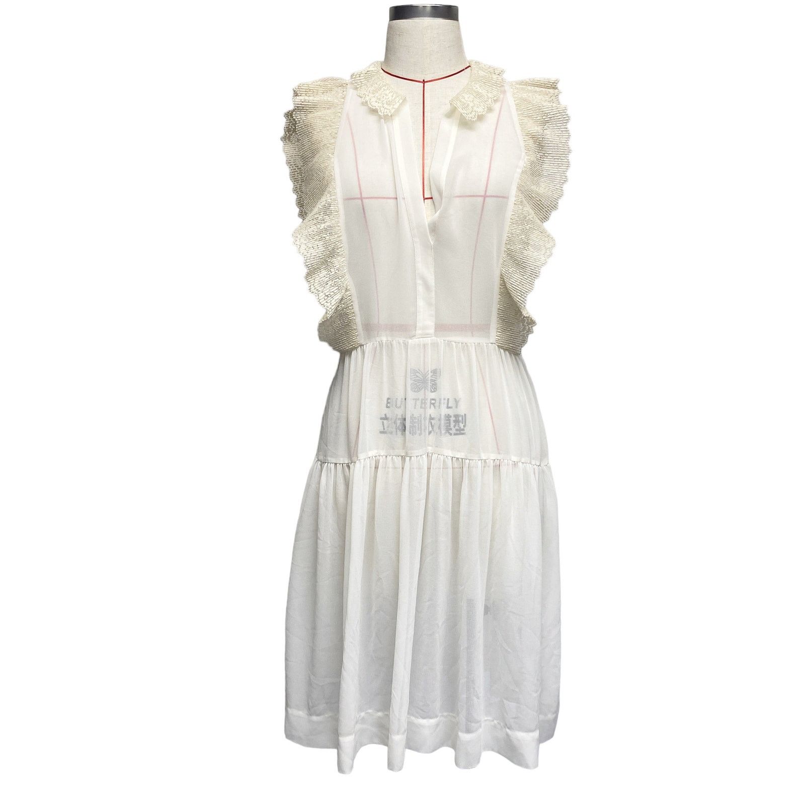 Sandro Womens Size 3 Gracie Lace Trimmed Sheer Dress