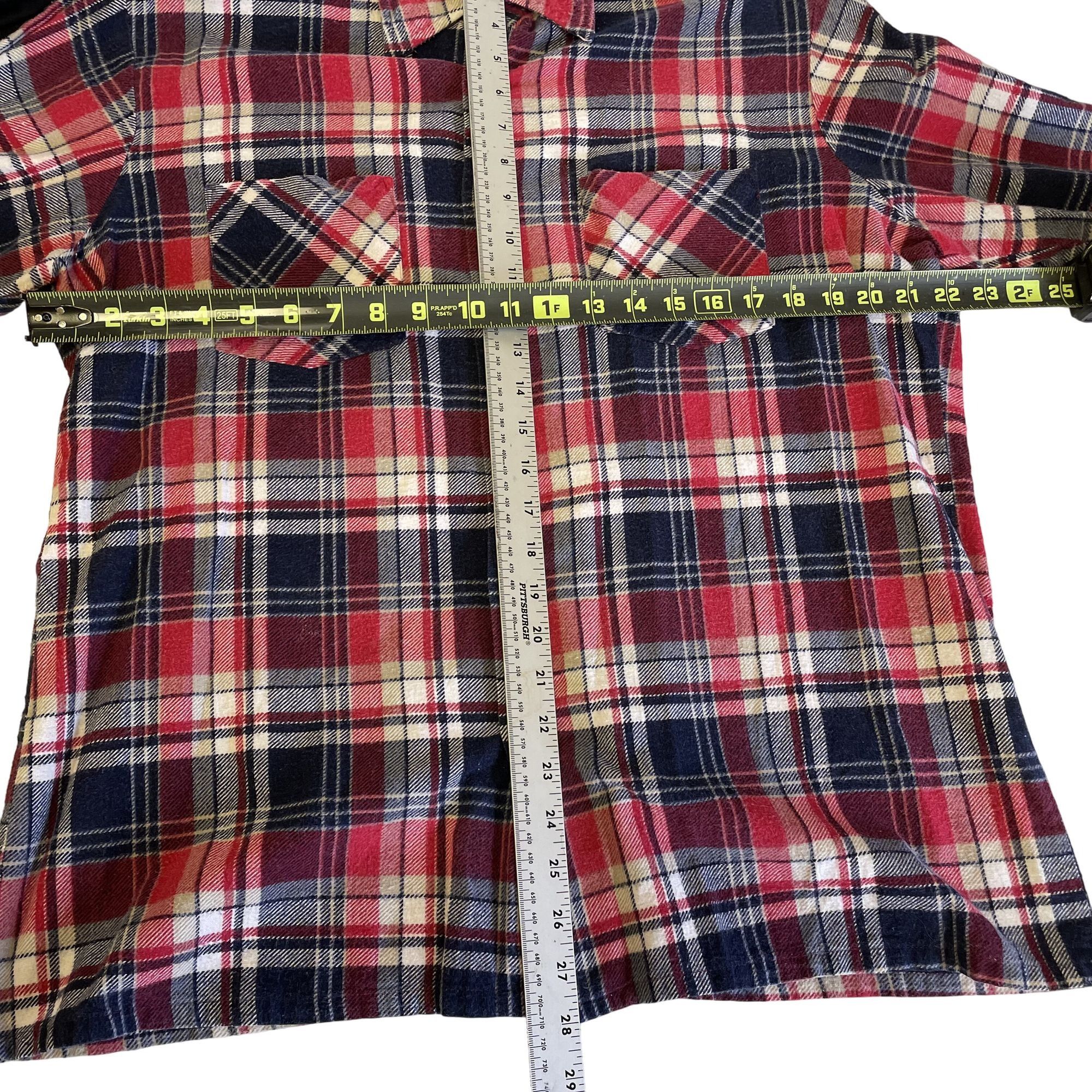 Other 80's Saucatuck Men RED Blue Shadow PLAID Work FLANNEL Shirt Size US L / EU 52-54 / 3 - 7 Thumbnail