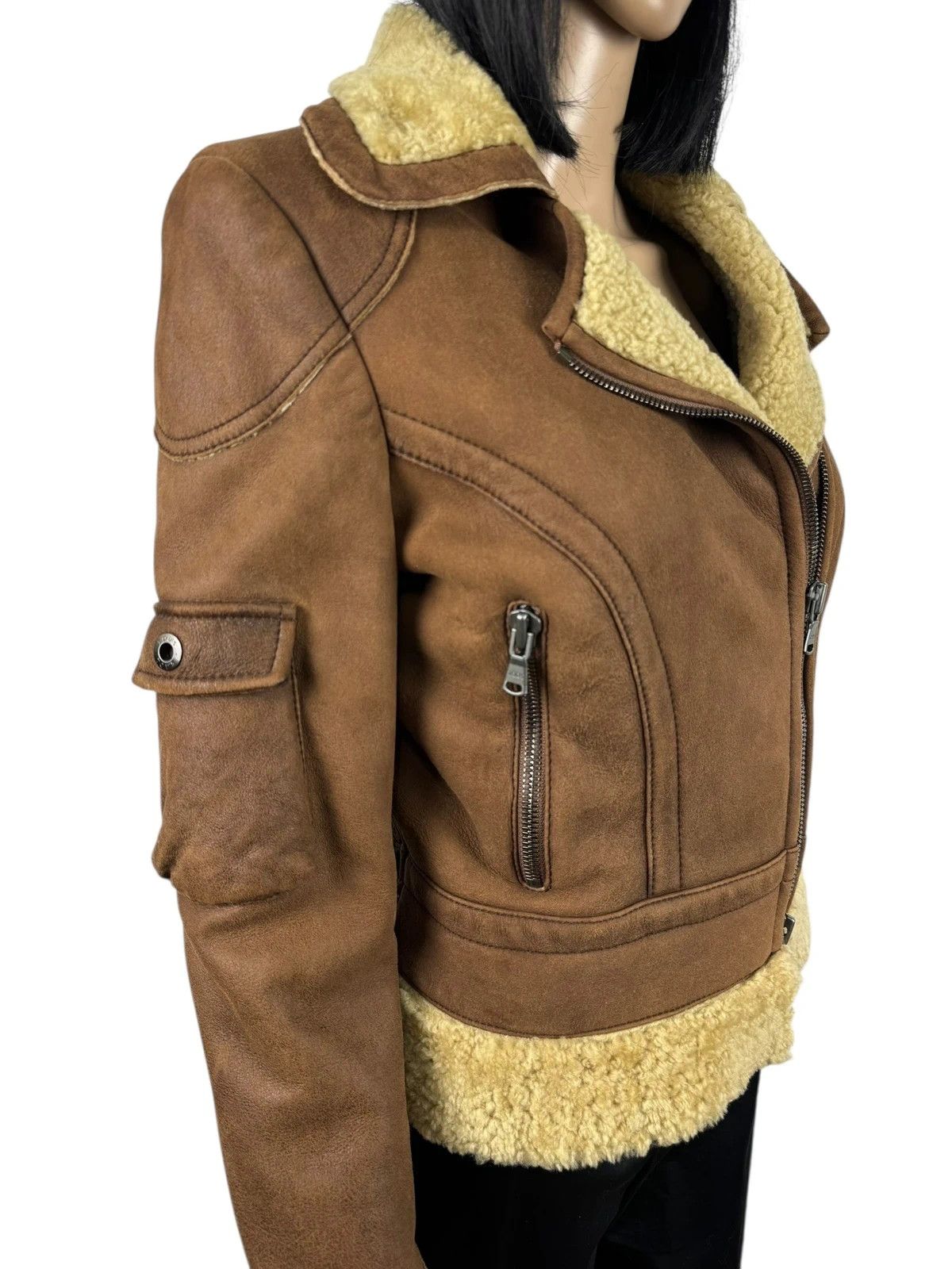 Tod's Tod’s Genuine Leather Shearling Biker Jacket size 44 Size M / US 6-8 / IT 42-44 - 5 Thumbnail