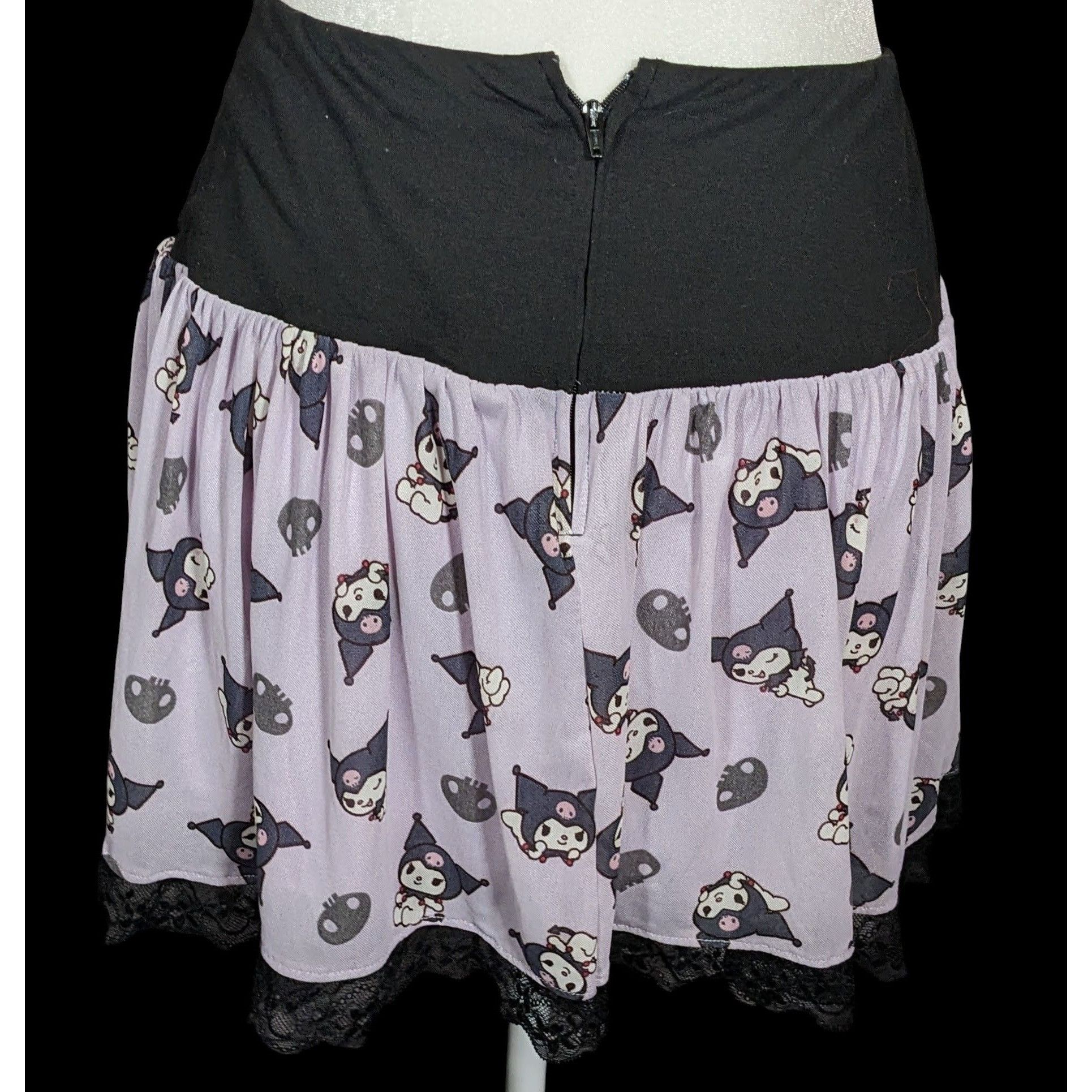 Other Kuromi Sanrio Pastel Goth Lace Up Skirt With Lace Trim Size 26" / US 2 / IT 38 - 2 Thumbnail