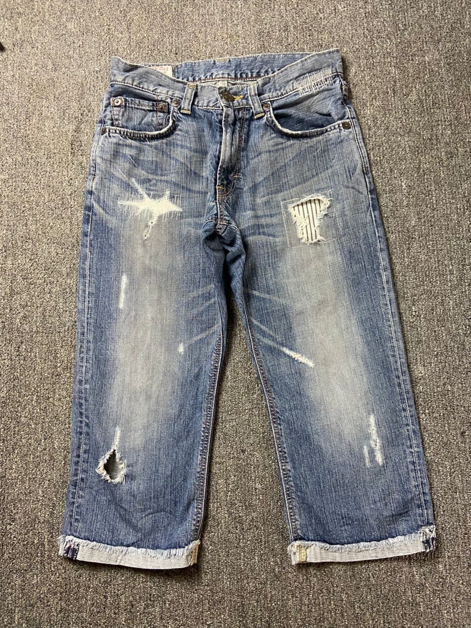 Edwin Edwin 503 Premium Distressed Cropped Jeans (197) Size US 30 / EU 46 - 1 Thumbnail