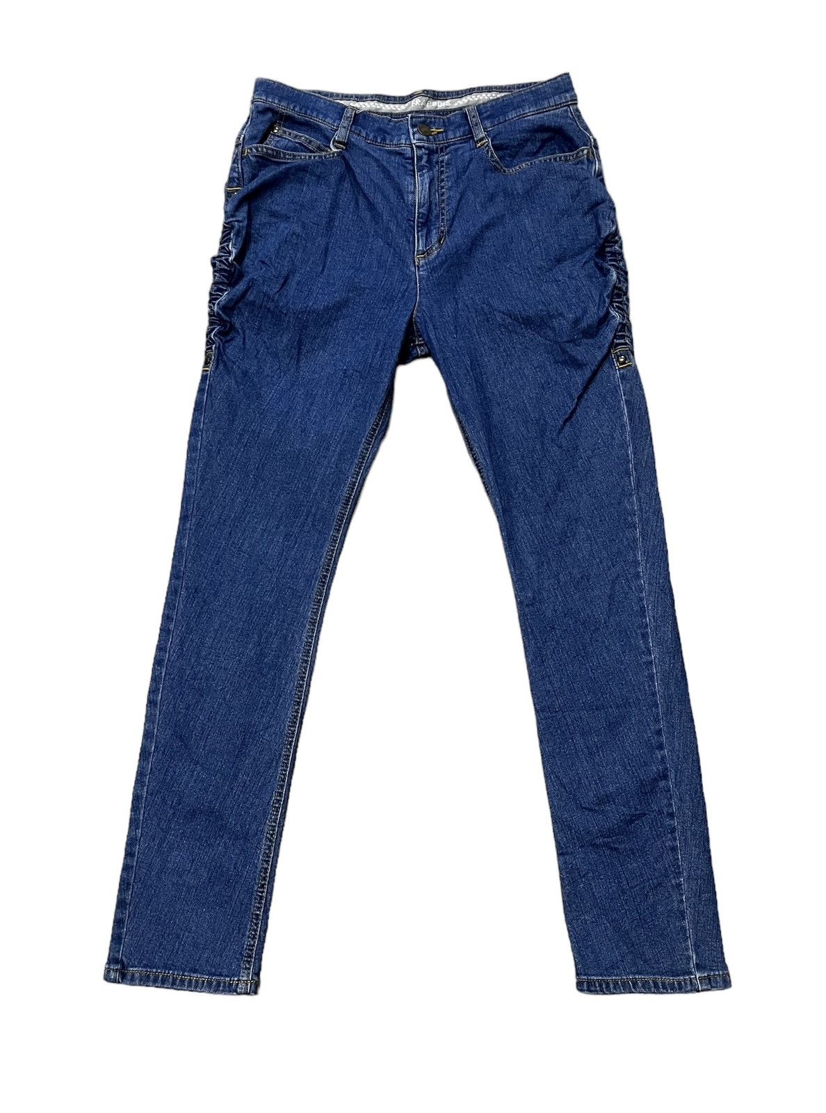 image of Frapbois By Issey Miyaki Stretchable Thigh Pant in Blue, Men's (Size 29)