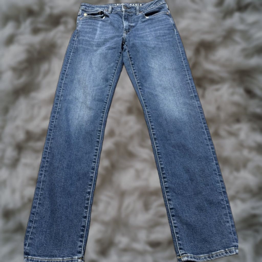 American Eagle Outfitters VINTAGE? No — American Eagle Slim Straight Men Jeans 30x32 Blue Denim Air Flex Plus Size US 30 / EU 46 - 1 Thumbnail