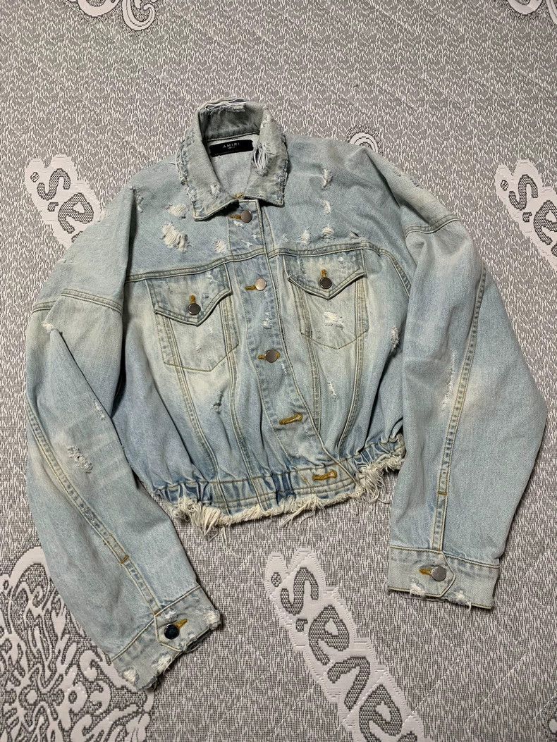 Amiri AMIRI Bat-sleeve ripped wash denim jacket 2504-Nextarrow Size US M / EU 48-50 / 2 - 1 Thumbnail