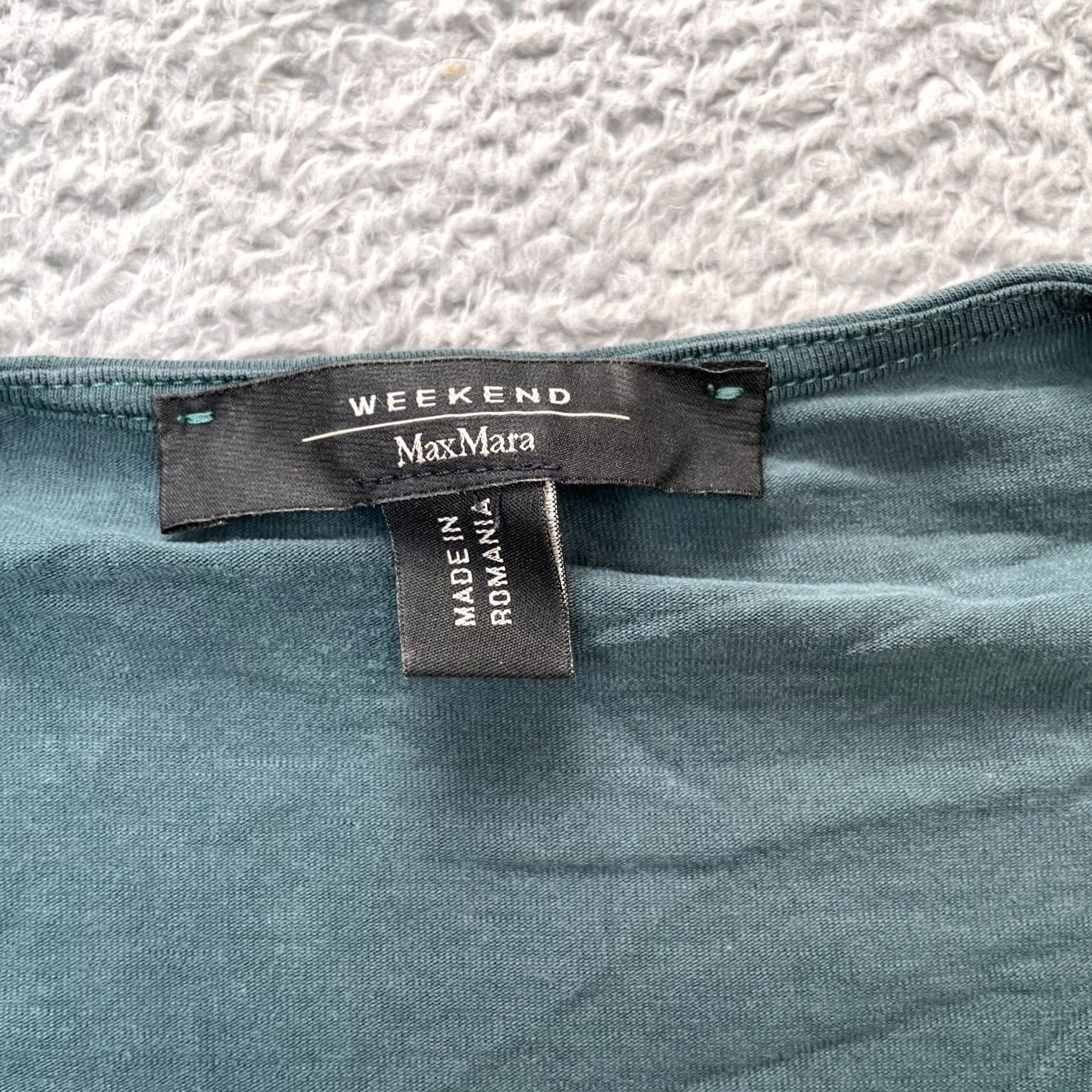 Max Mara Max Mara Weekend Top Womens M Green Blouse V-Neck Sleeveless Cotton Spandex Pleated Casual Workwear Shirt Size M / US 6-8 / IT 42-44 - 3 Thumbnail