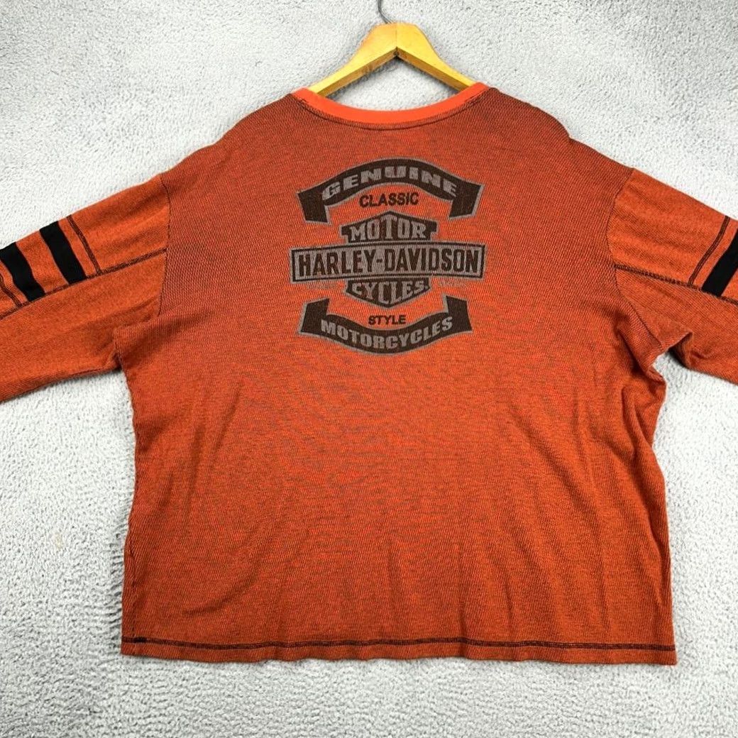 Harley Davidson Harley-Davidson Sweater Mens 2XL Orange Graphic Print Crew Neck Knit Pullover Size US XXL / EU 58 / 5 - 3 Thumbnail